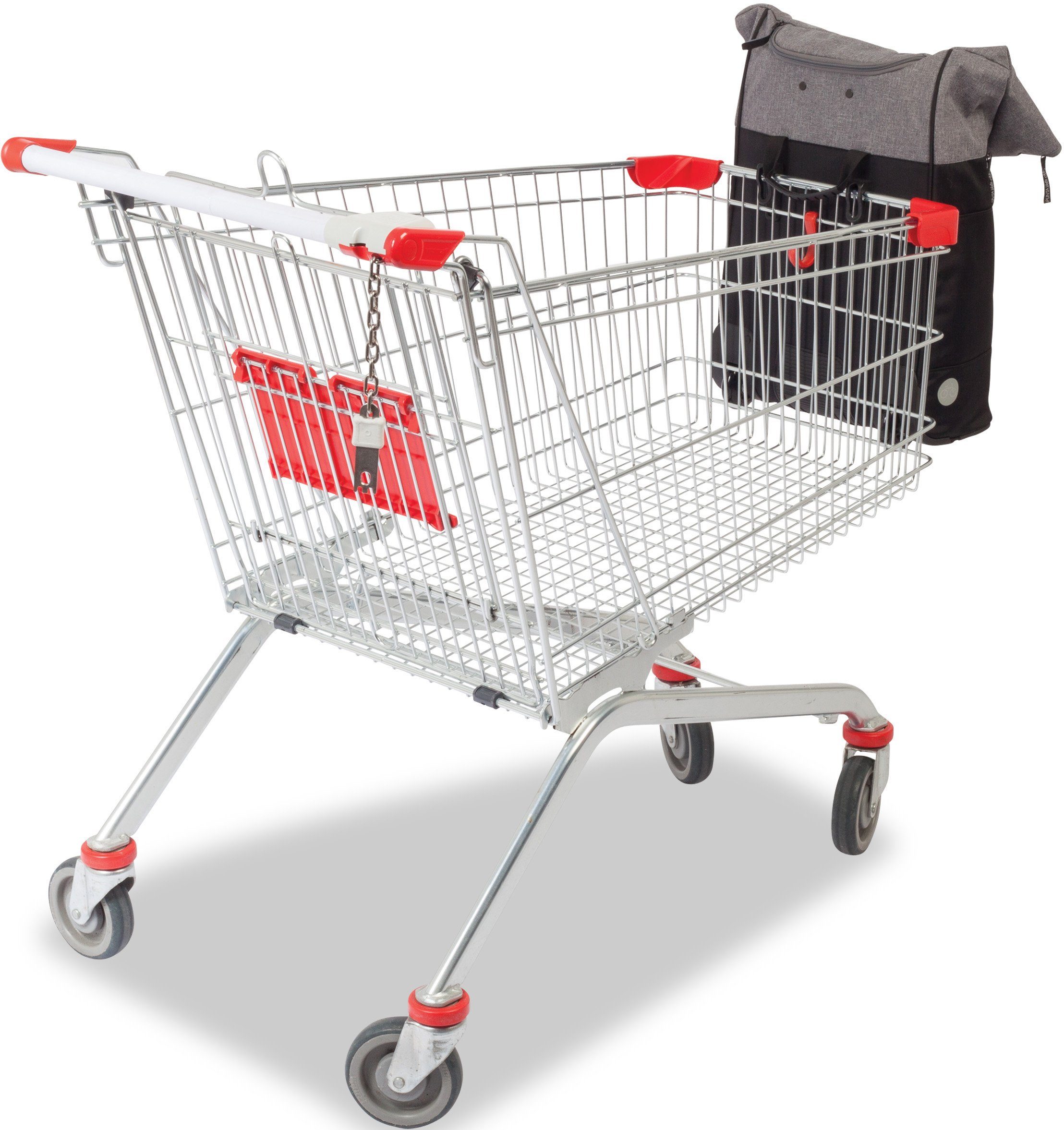 fabrizio® Einkaufstrolley 35 l, Velo, für grau-schwarz mit Hakensystem Fahrradgepäckträger Punta