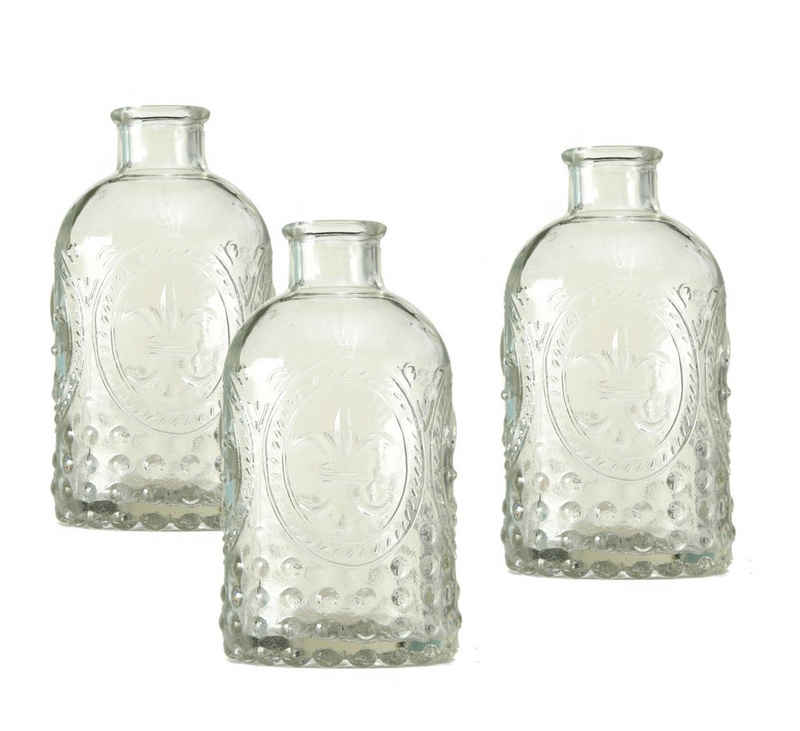 Spetebo Dekovase Vase Country 3er Set - Klarglas (3er Set, 3 St., 3 Vasen), Glas, modern, Wanddicke von ca. 0,4 cm