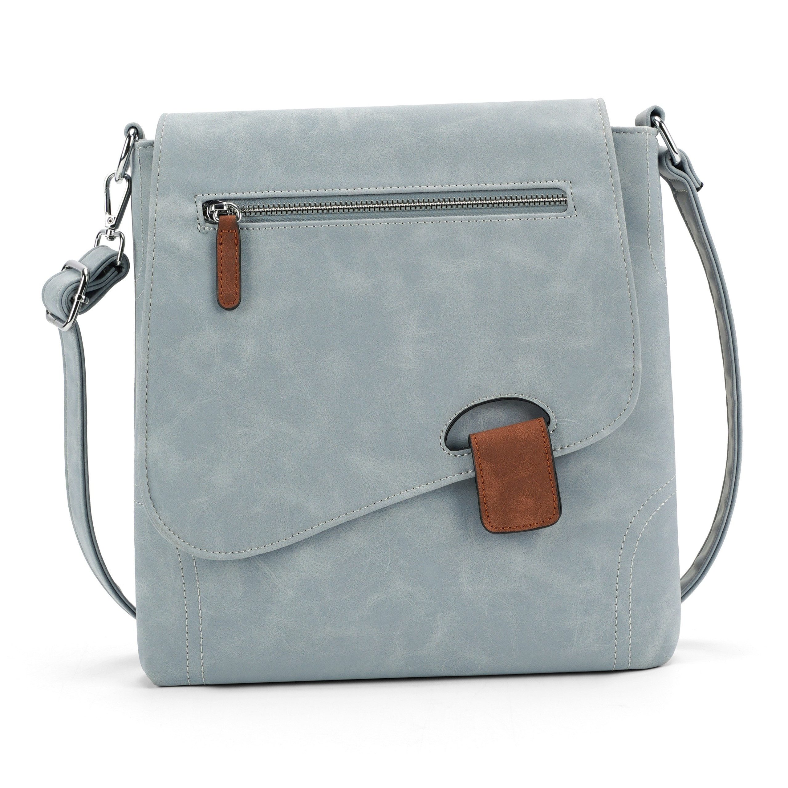 MIRROSI Schultertasche Damen Umhängetasche Leder-Optik, ca. 28 x 28 x 5 cm (verstellbaren Schulterriemen), Mittelgroße Tasche, Umhängetasche für jeden Anlass