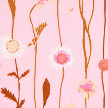 SCHÖNER LEBEN. Stoff Rico Design Baumwollstoff Wildblumen rosa bunt 1,4m Breite