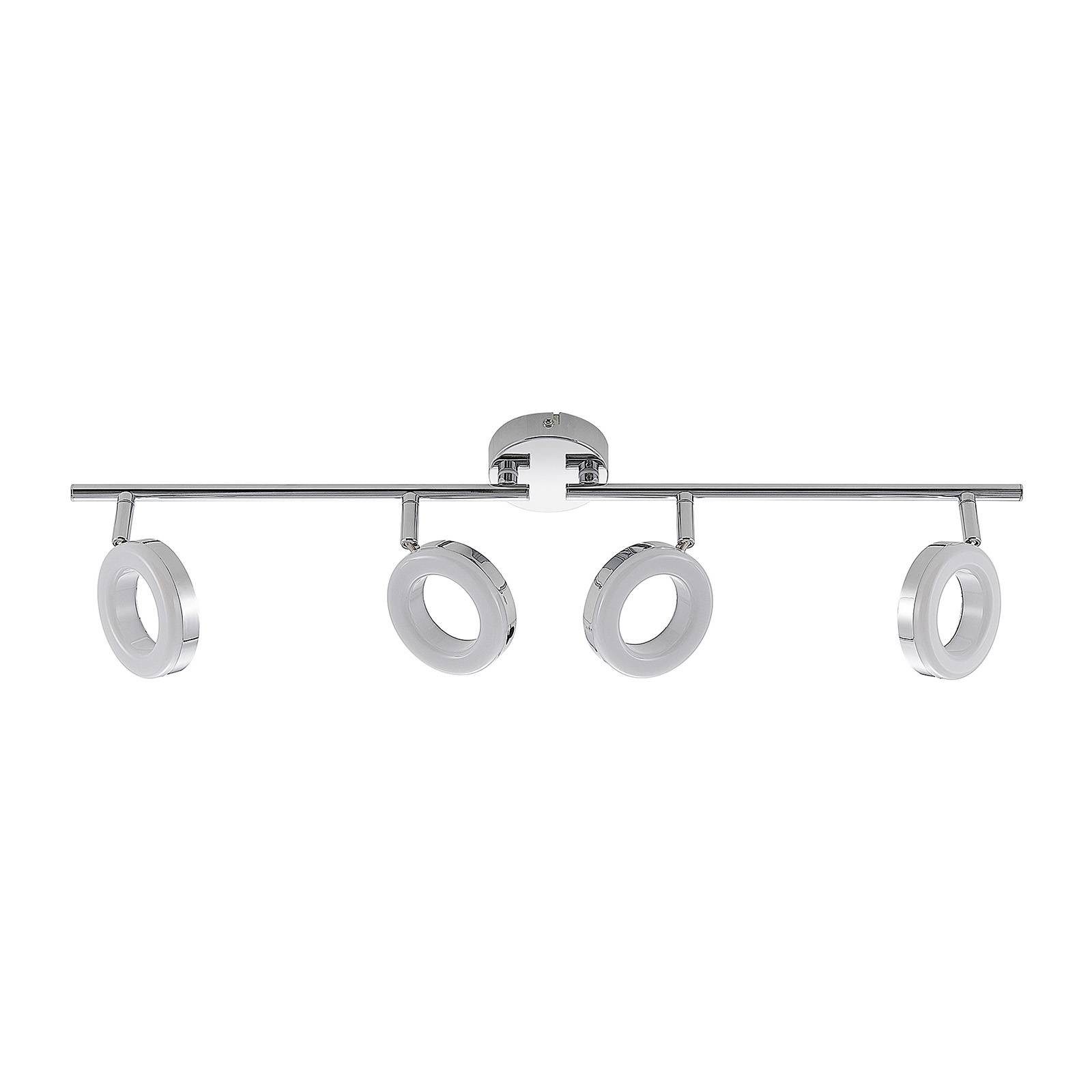 ELC European Lighting Circle LED Einbaustrahler Tioklia, LED-Leuchtmittel fest verbaut, warmweiß, Modern, Metall, Stahl, chrom, 4 flammig, inkl. Leuchtmittel