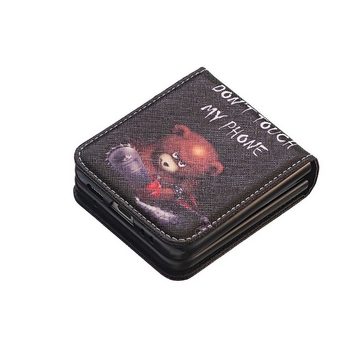 Wigento Handyhülle Für Samsung Galaxy Z Flip5 Kunstleder Handy Tasche Book Motiv 6 Case