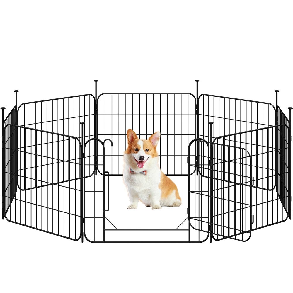 Yaheetech Freigehege, Welpenauslauf aus 8 Gitterelementen für Flur/Treppe/Küche/Balkon
