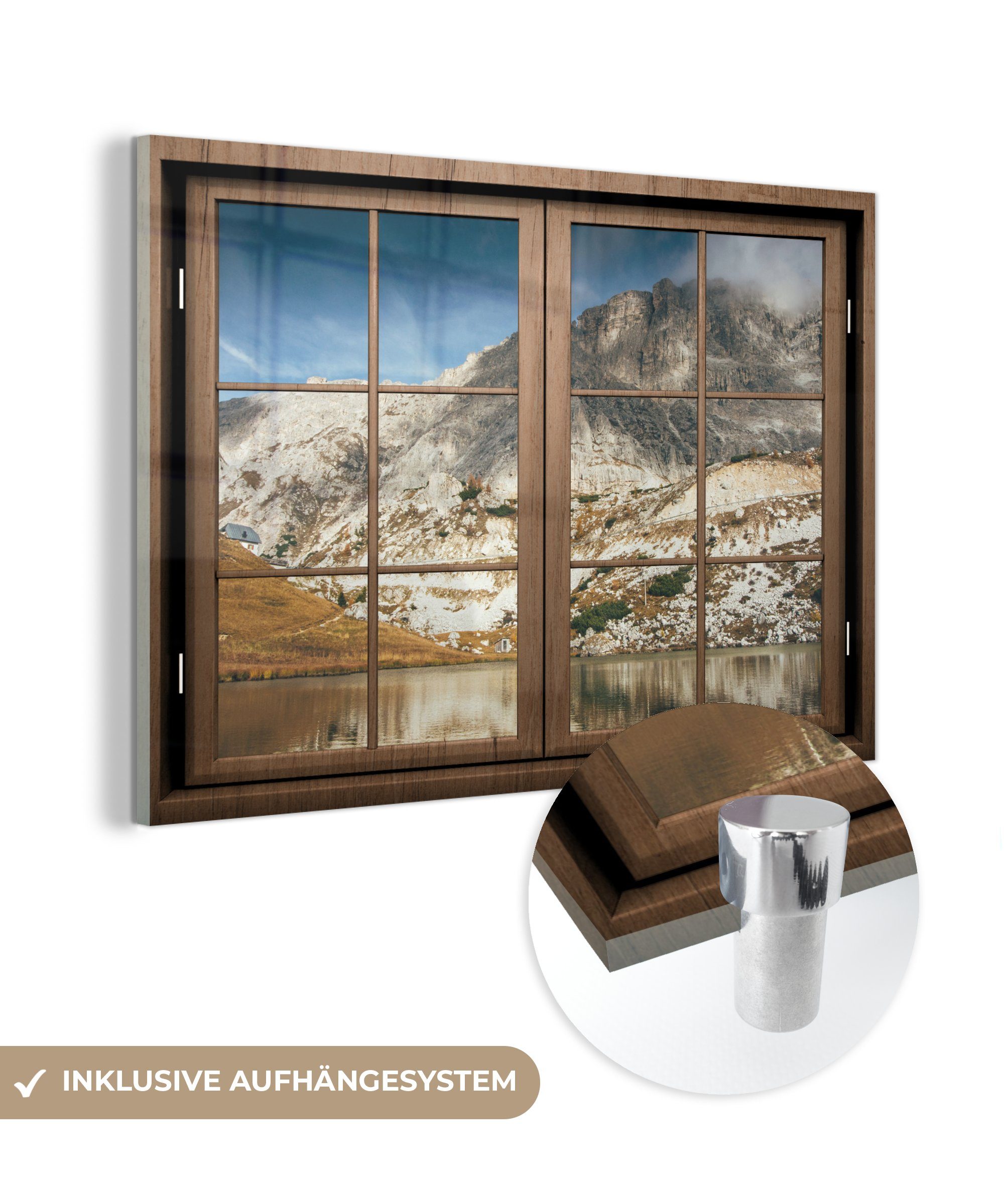 - MuchoWow Durchblick - Wanddekoration - Fels, - auf - Wandbild auf Bilder Wasser Glasbilder Glas Acrylglasbild Foto Glas (1 St),
