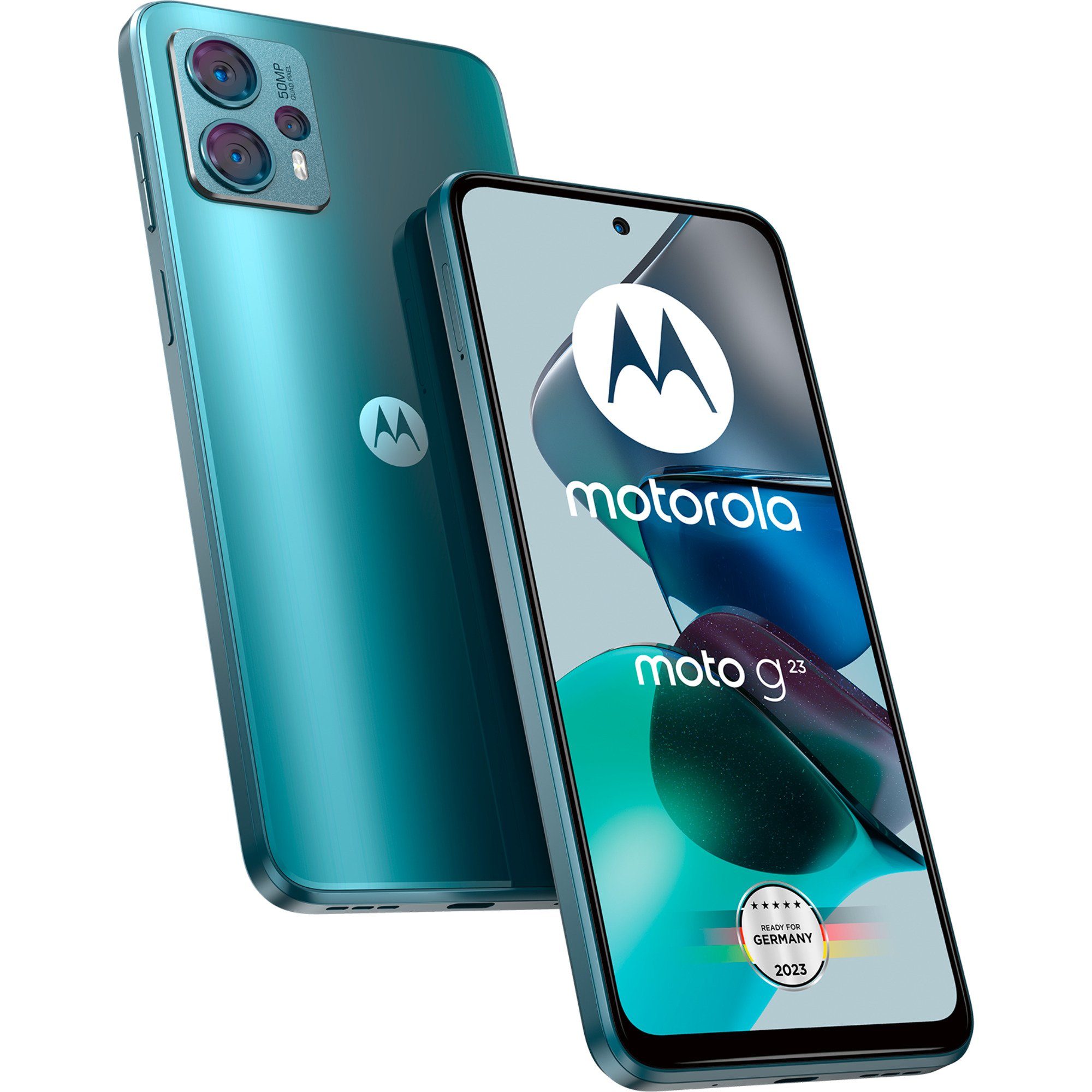 Smartphone MP (Steel Motorola 128GB, Kamera) (50 Blue, Moto G23 Motorola MP Handy,