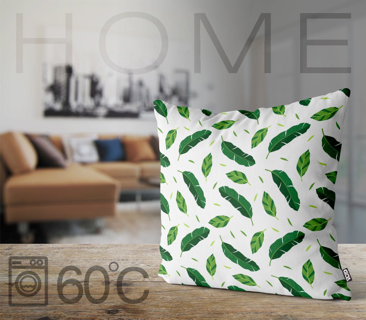 Banane Sofa-Kissen Kissenbezug, Hawaii floral Sommer Insel Tropen exotisch Blätter Stück), Regen-Wald Paradise (1 Palme VOID Strand Dschungel Kar botanisch Safari Pflanzen