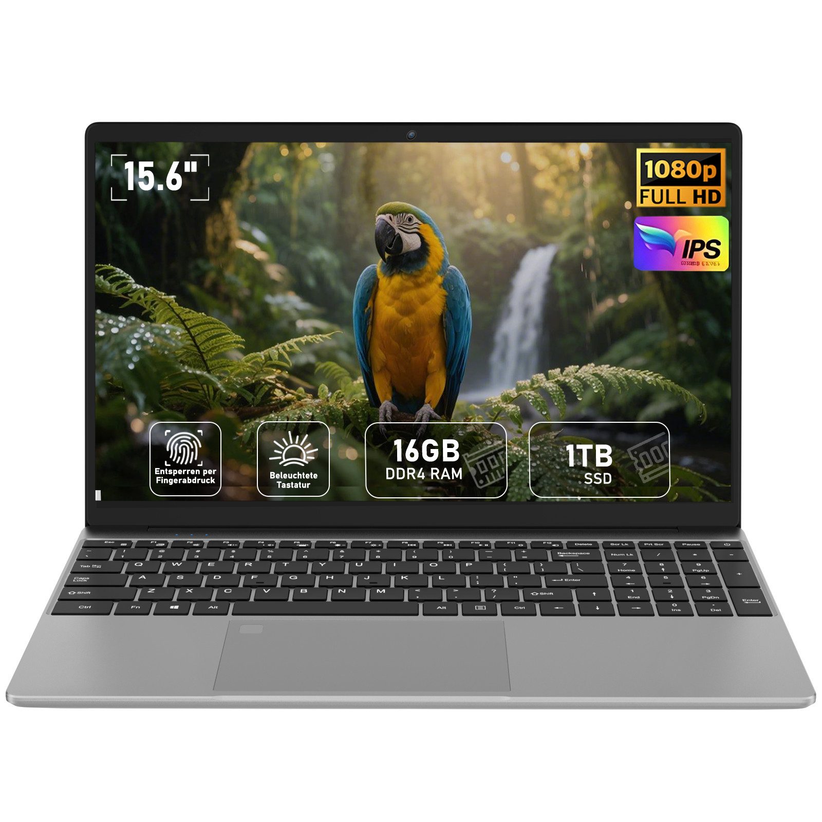 Molegar 15,6" FHD IPS Laptop, Intel Celeron N95(60% mehr Single-Core-Leistung) Notebook (39,62 cm/15.6 Zoll, Intel Intel Alder Lake N95, Intel UHD Grafik (Alder Lake), 16 GB, 1024 GB SSD, 16GB/1TB SSD. 6-8h Akku (2h Ladezeit). Metallgehäuse & Augenschutz)