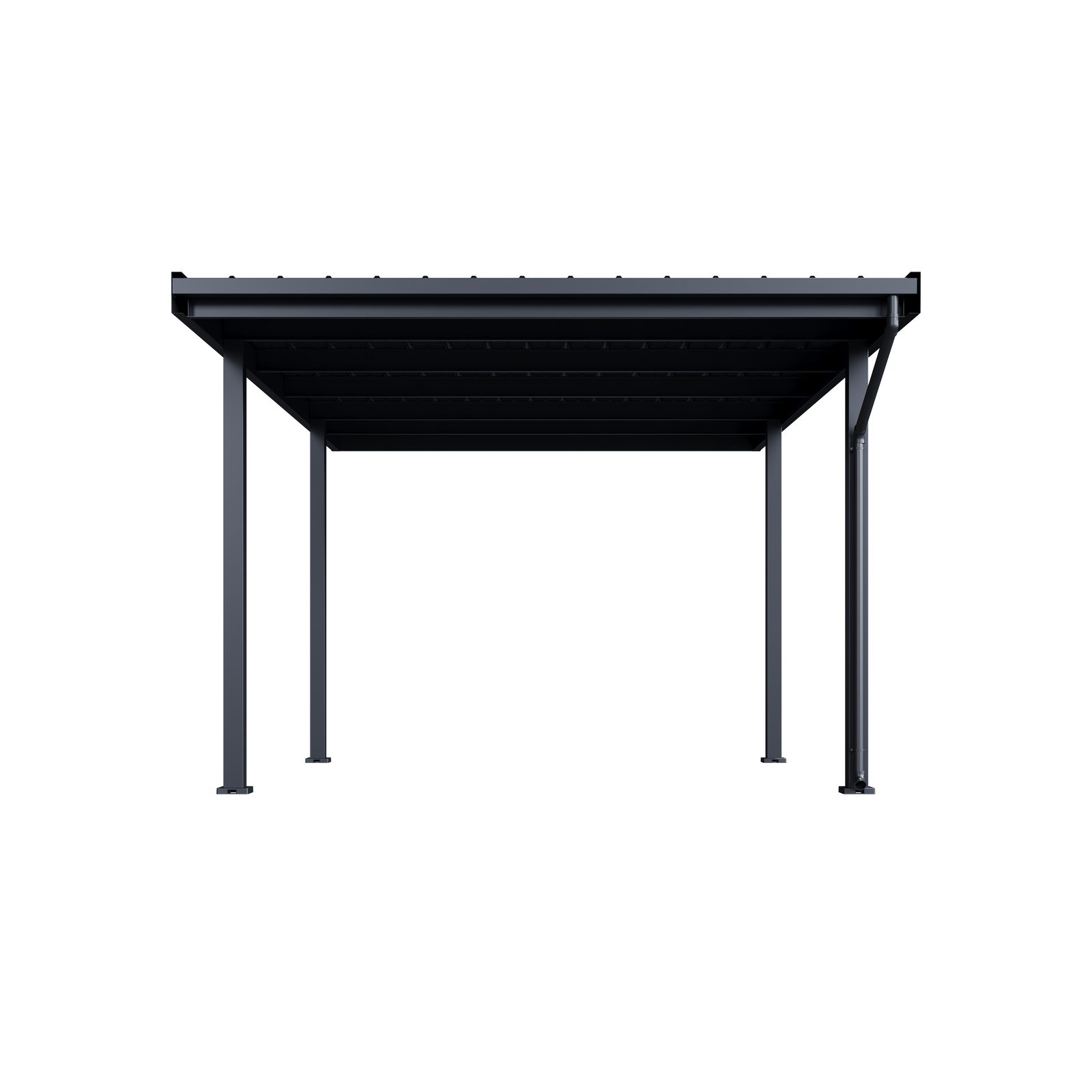 Weide Einzelcarport Metta Stahl-Carport 3,2 x 5,5 m mit Pultdach in Anthrazit, BxT: 550x320 cm, 255 cm Einfahrtshöhe