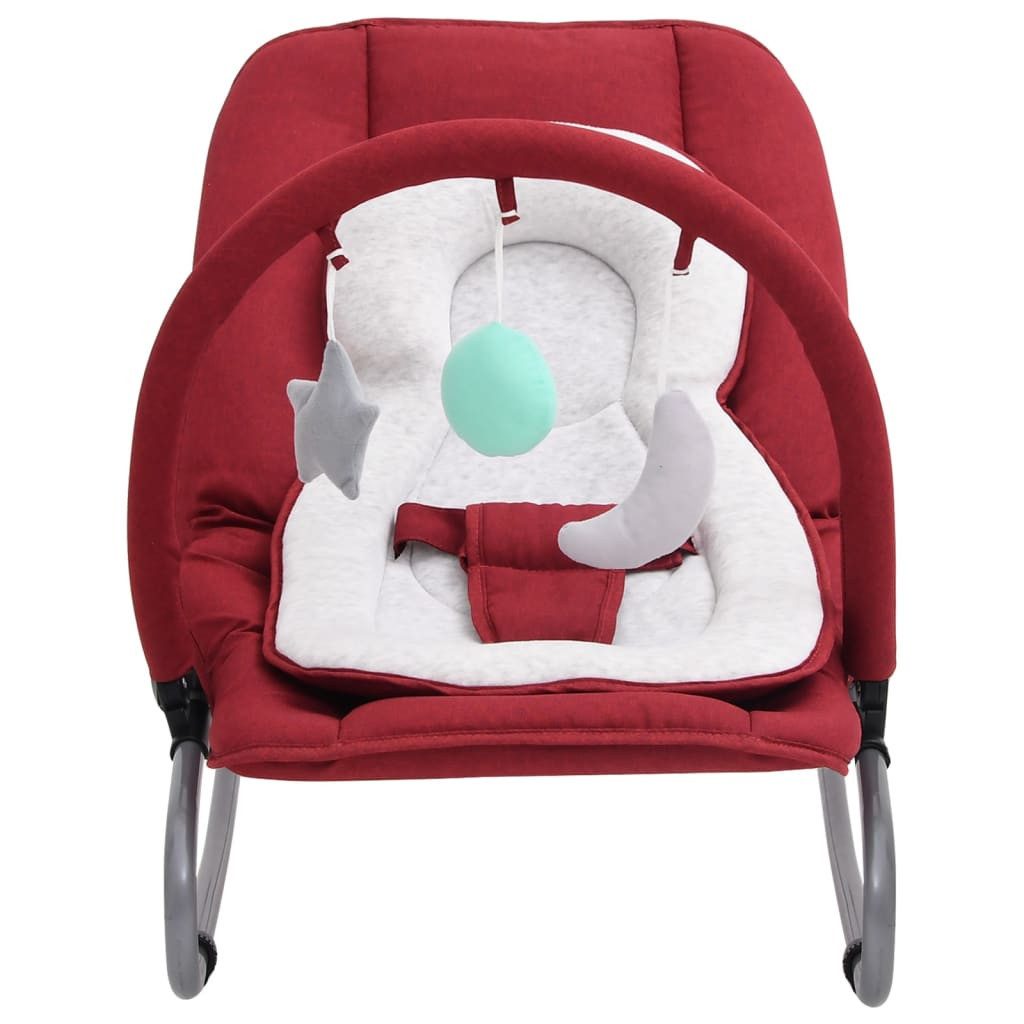 vidaXL Baby Bouncer Baby Bouncer Baby Seat Rocking Bouncer Swing Seat with Toy Arch Red Steel