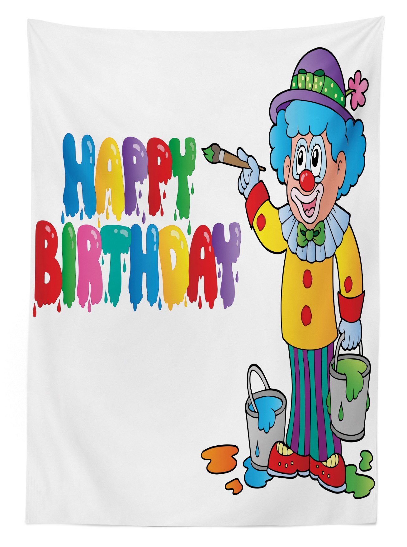 Geburtstag geeignet Geburtstags-Party-Clown Abakuhaus Farbfest Waschbar Für Tischdecke Außen Klare Farben, Bereich den