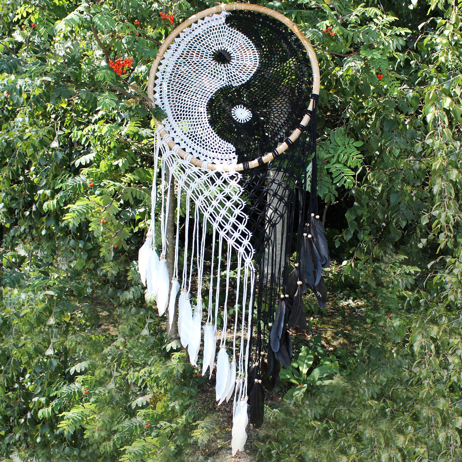 Traumfänger Bali-Traumfänger - Extragroßes Yin Yang D: 50cm