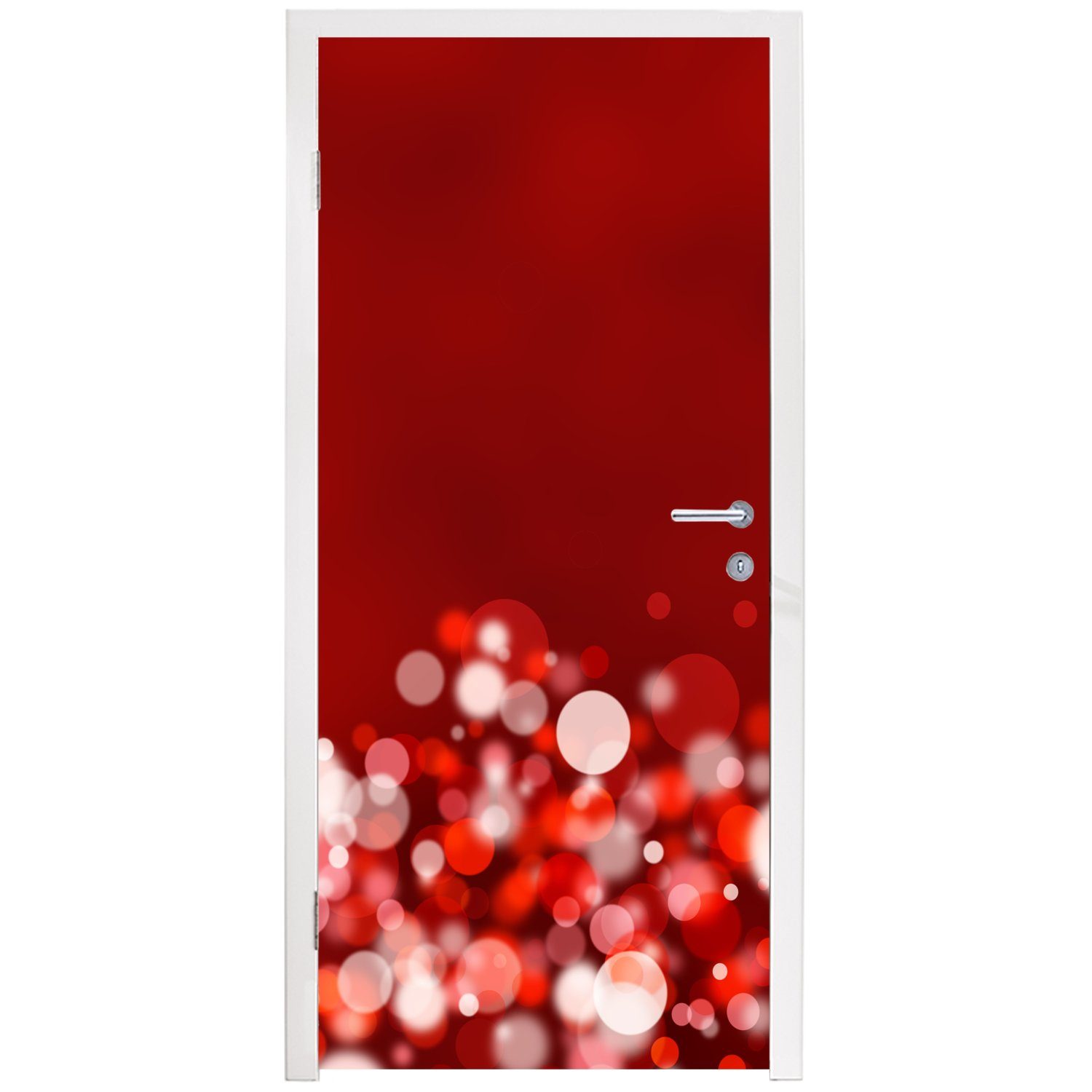 MuchoWow Türtapete Rot Licht, Design Fototapete - für 75x205 - (1 Matt, cm - St), Tür, abstrakt bedruckt, Türaufkleber