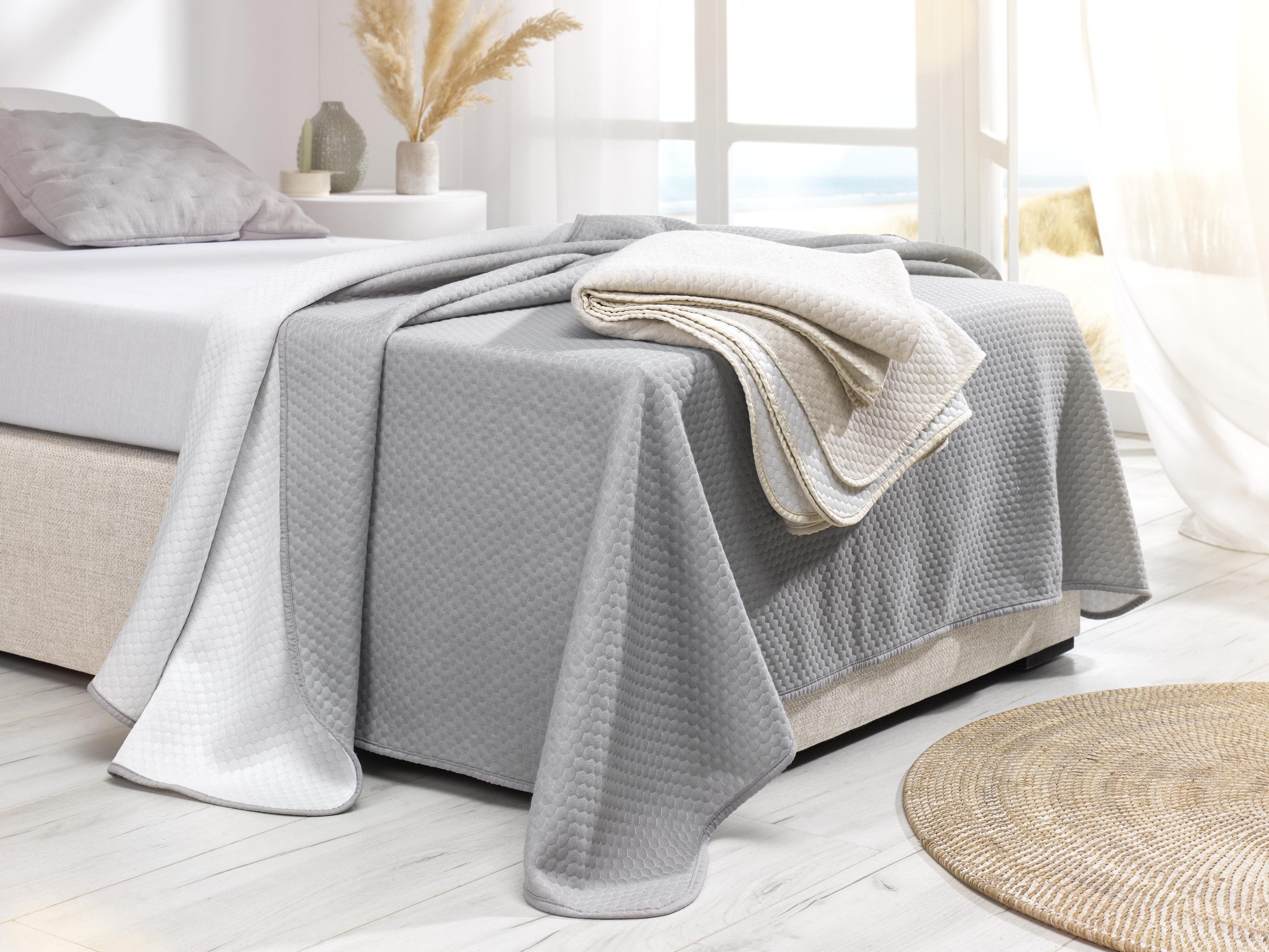 Wohndecke IBENA Sommerdecke SOMMERDECKE BL 150x200 cm grau, IBENA