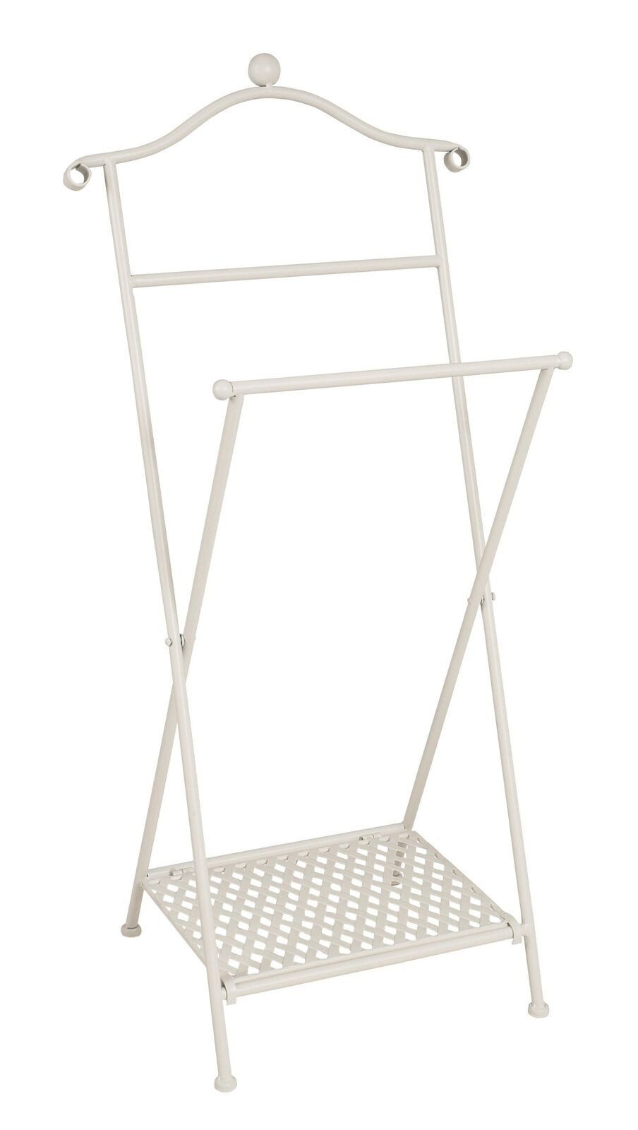 HAKU Herrendiener Herrendiener weiß gekälkt-Kleiderständer, Metall-B 46 x H 98 x T 35 cm, (1 Stück), Herrendiener aus Metall, Stiller Diener, Stummer Diener