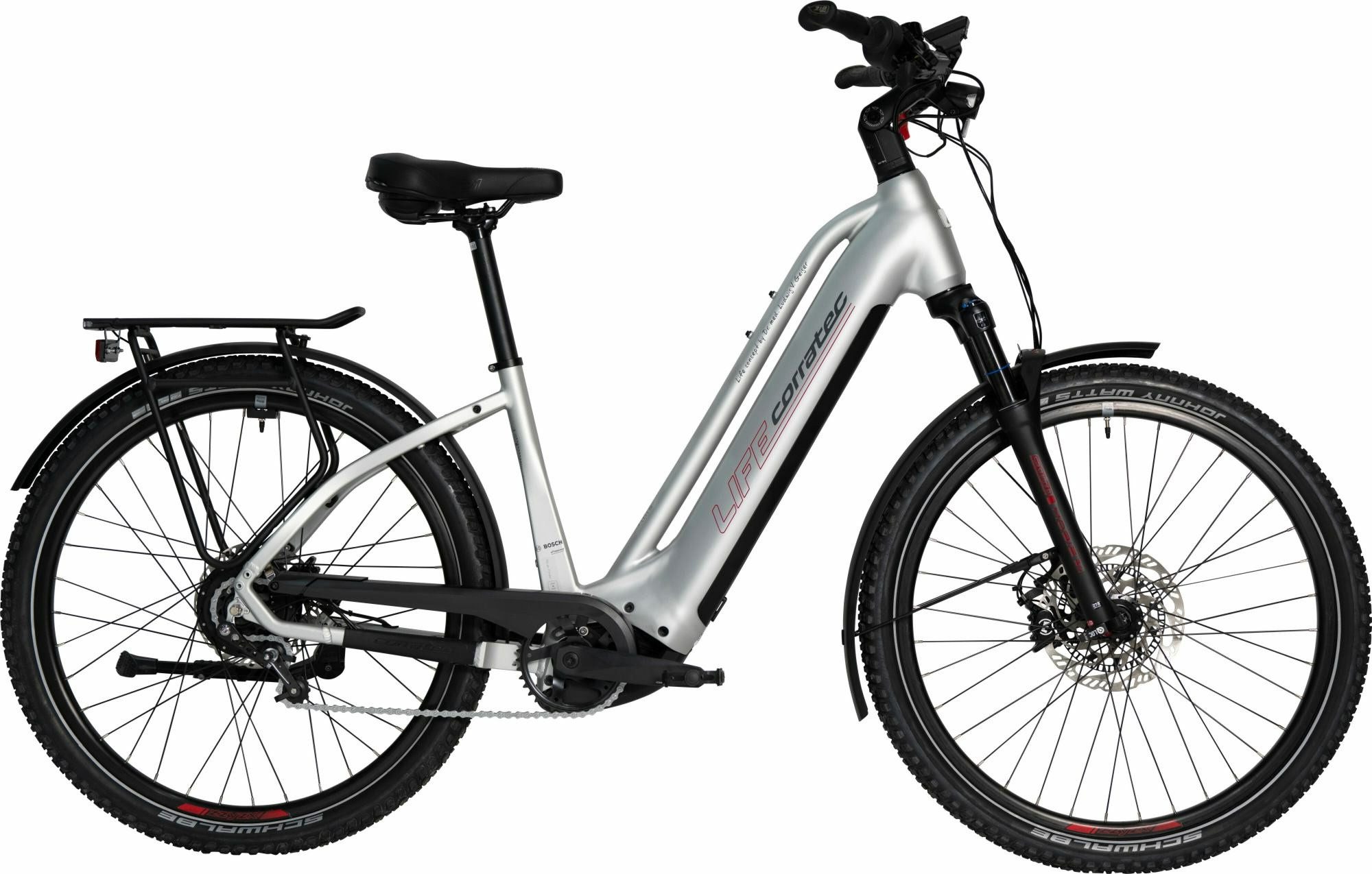 corratec E-Bike Touren Bike Life CX7 Silver/Cool Grey/Red 27,5" 750 Wh Wave, Enviolo ENVIOLO TREKKING Schaltwerk