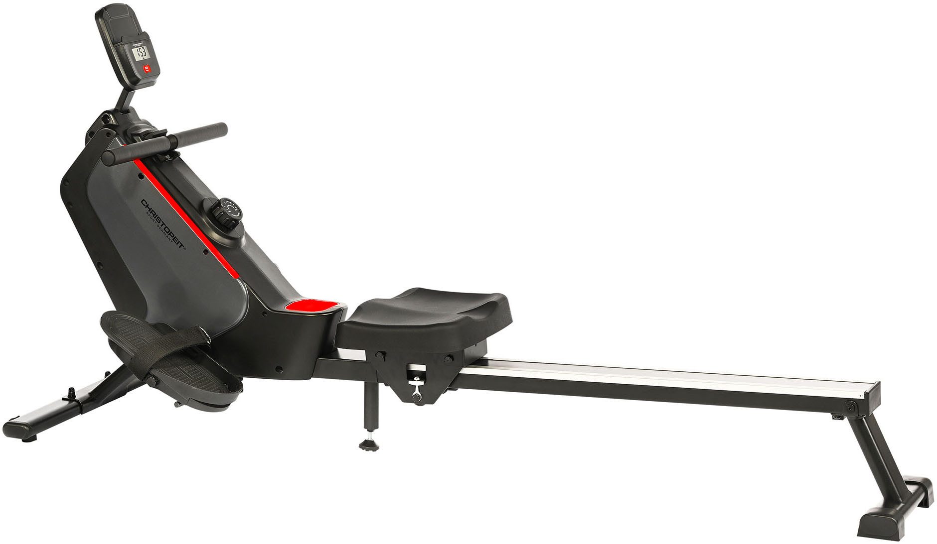 Christopeit Sport® Rudergerät RW 1000 (Bluetooth Verbindung für optionalen BT-Pulsgurt; Bluetooth Verbindung), Rudermaschine, 8 Widerstandsstufen