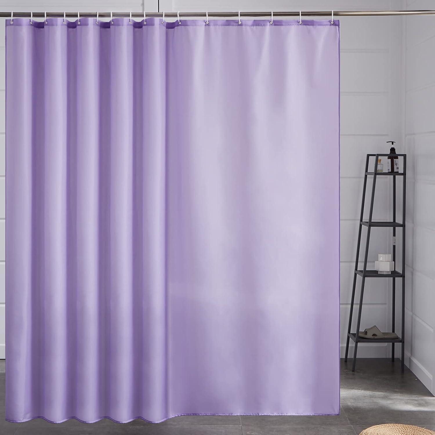 LuxusKollektion Duschvorhang Duschvorhang Überlänge Wasserdicht H200 x B244 cm (1er Pack) Lila Breite 244 cm