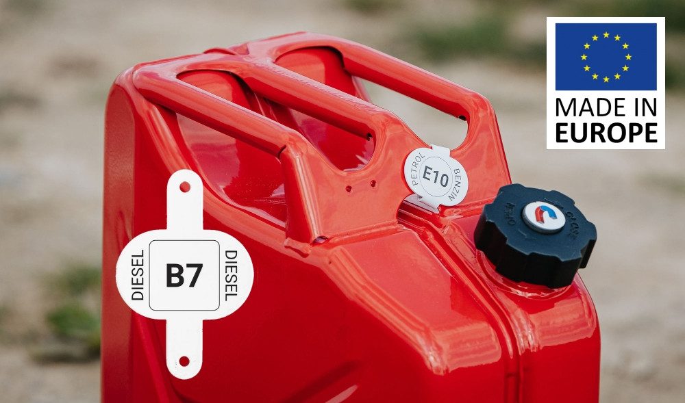 BW Benzinkanister Clip für Kraftstoffkenneichnung für Metall Kraftstoffkanister (für 5L,10L und 20L Metall Kanister, Made in Europe), mit Kennzeichnung Diesel B7