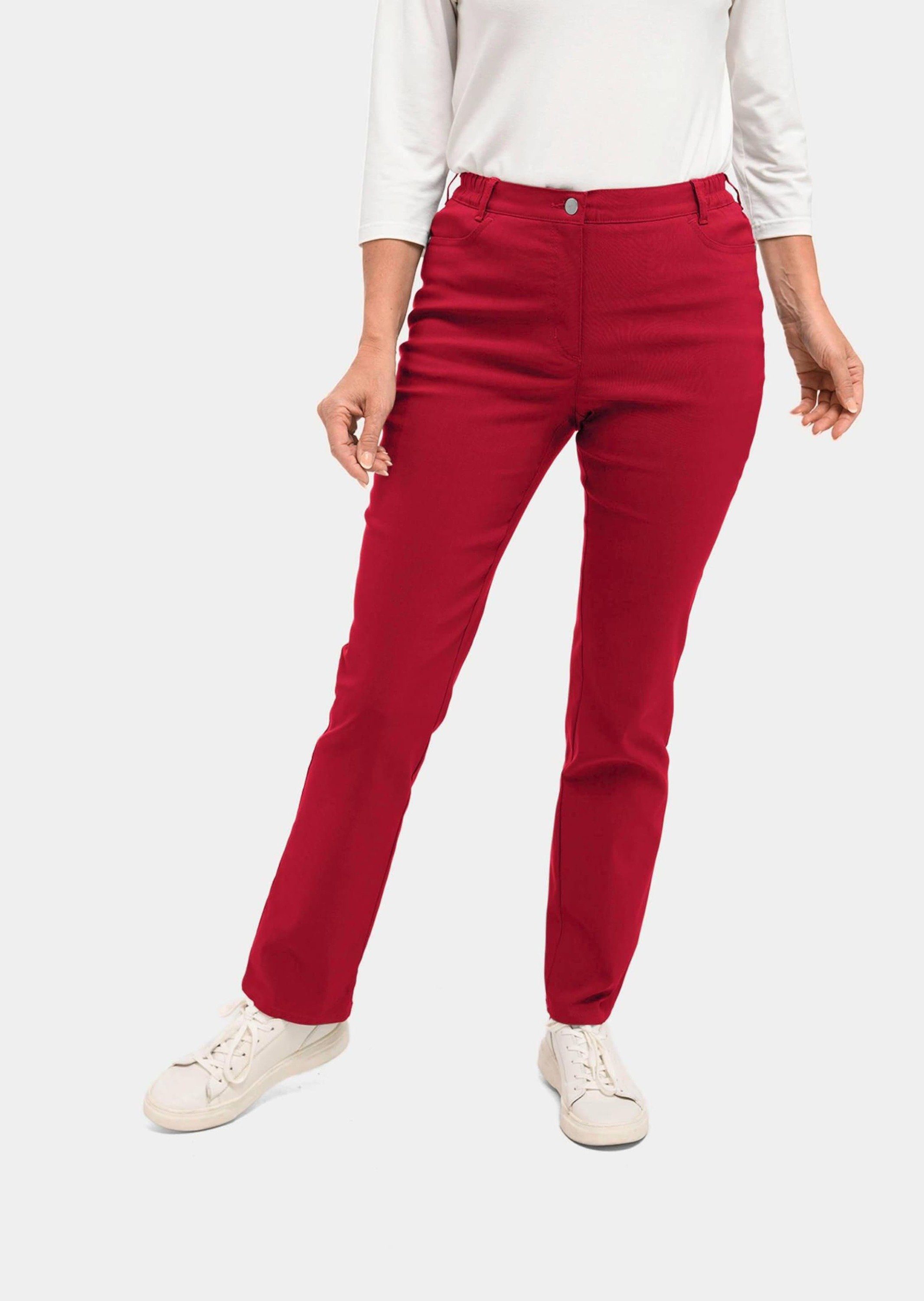 Kurzgröße: rot Super-Stretch-Hose Perfekte Stoffhose GOLDNER CARLA