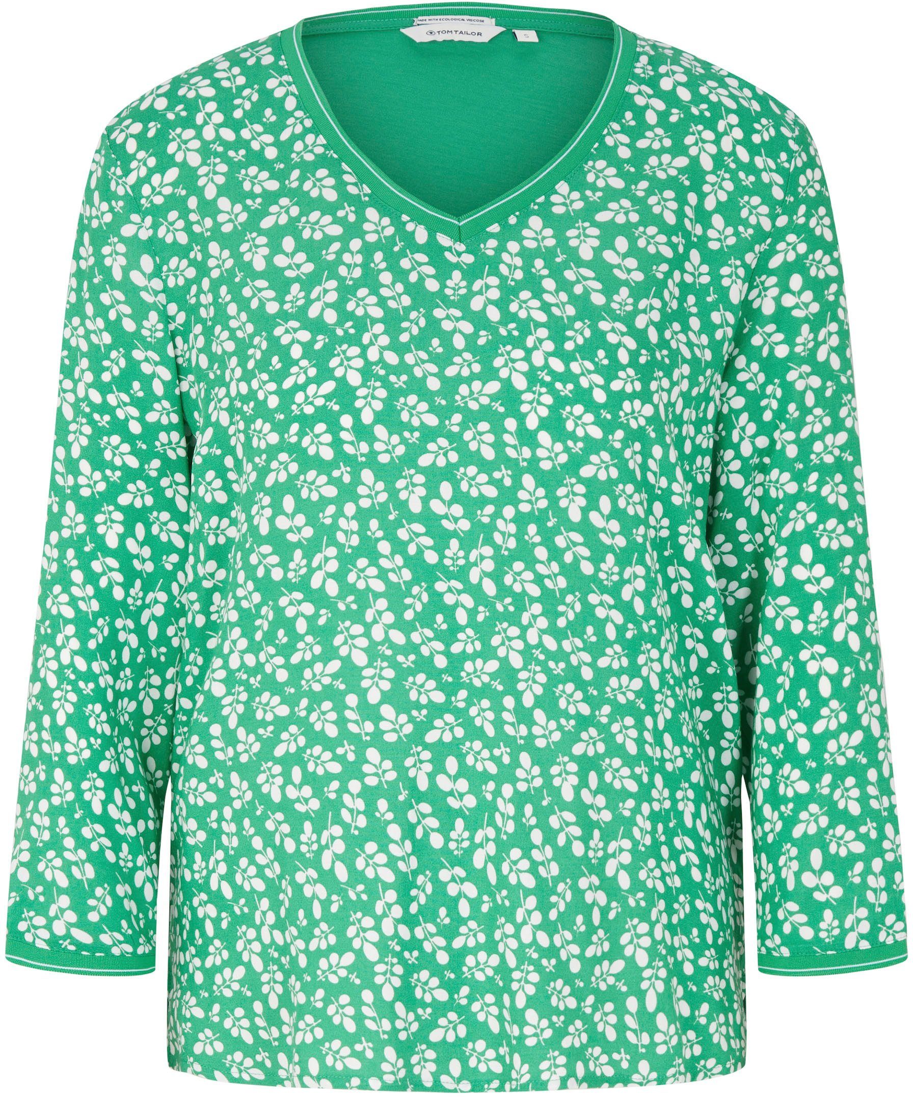 TOM TAILOR T-Shirt mit flor green Bedruckung