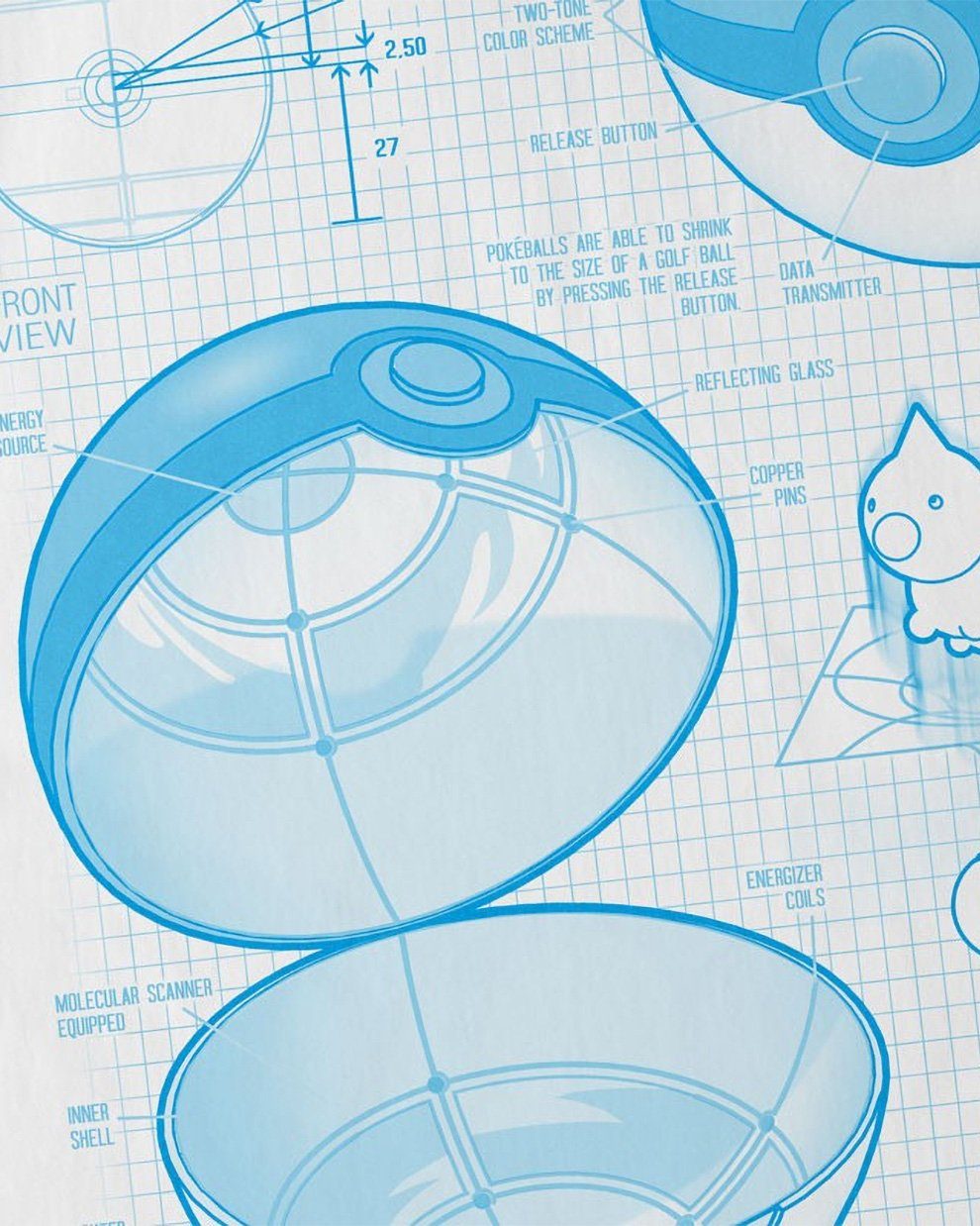 style3 T-Shirt Pokéball Blaupause monster spiel günstig online kaufen
