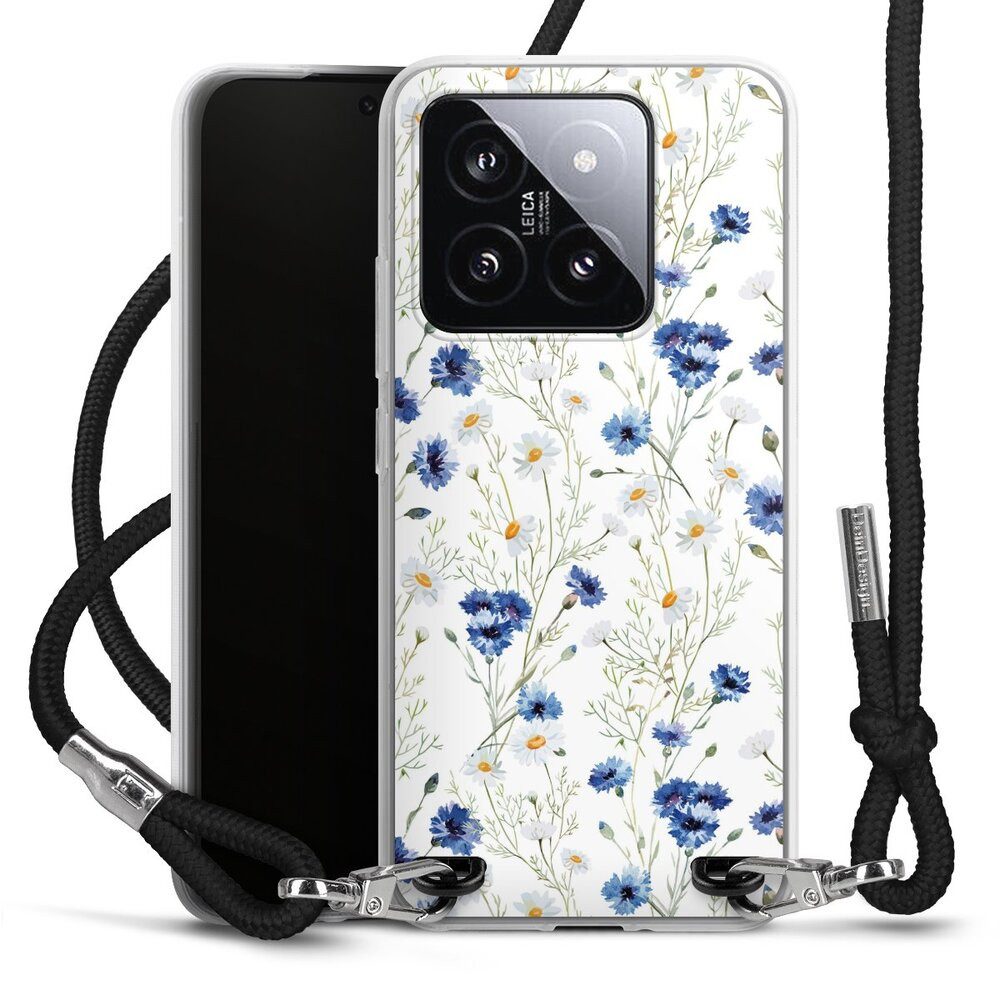 DeinDesign Handyhülle Muster Blume Blumen Flower Pattern 6, Xiaomi 14 Handykette Hülle mit Band Case zum Umhängen Cover mit Kette