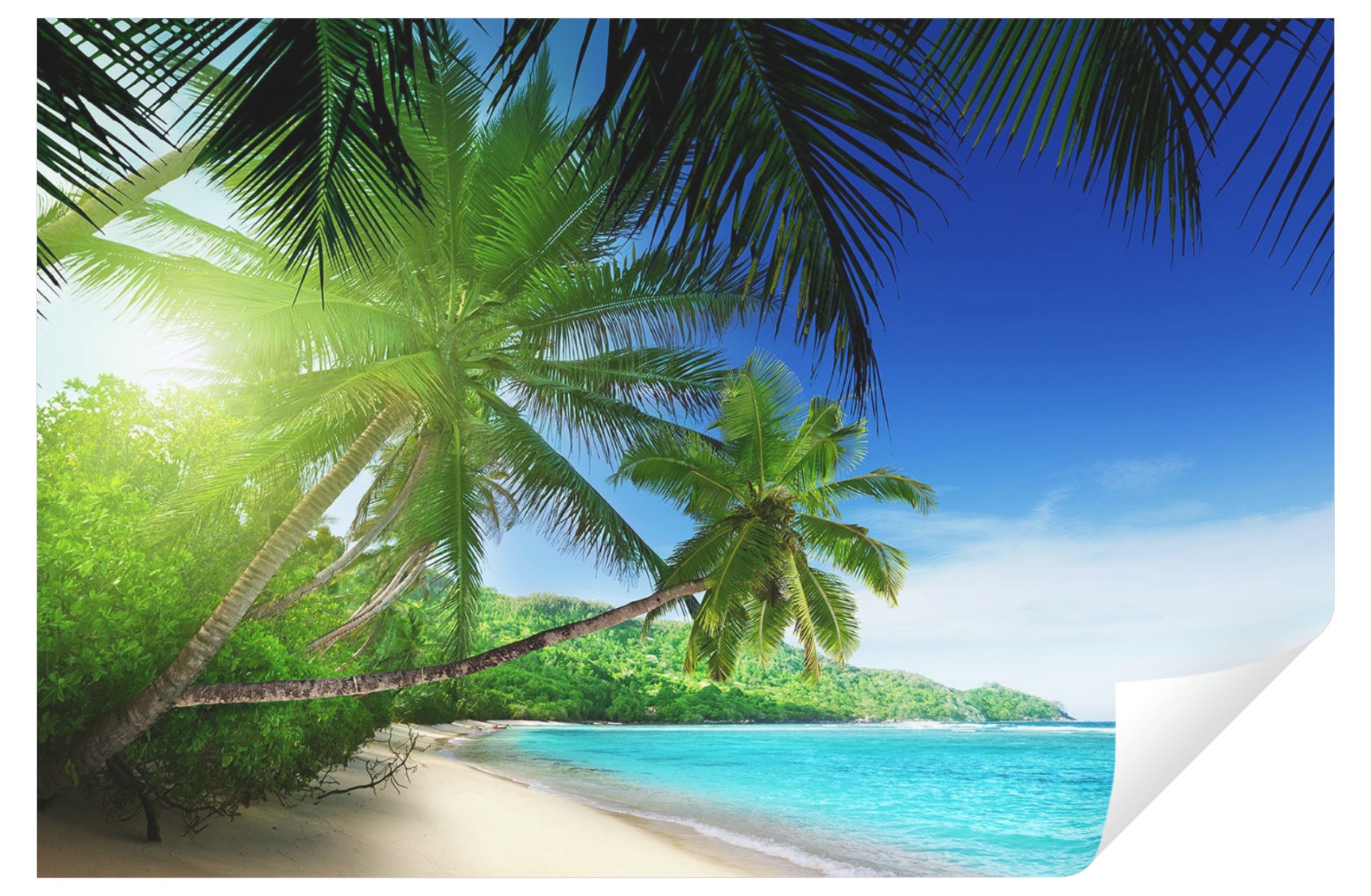 Wallarena Fototapete Strand Meer Palmen Vlies Tapete Wohnzimmer Schlafzimmer Wandtapete, Glatt, Natur - Strand, Tapete inklusive Kleister Vliestapete Motivtapete