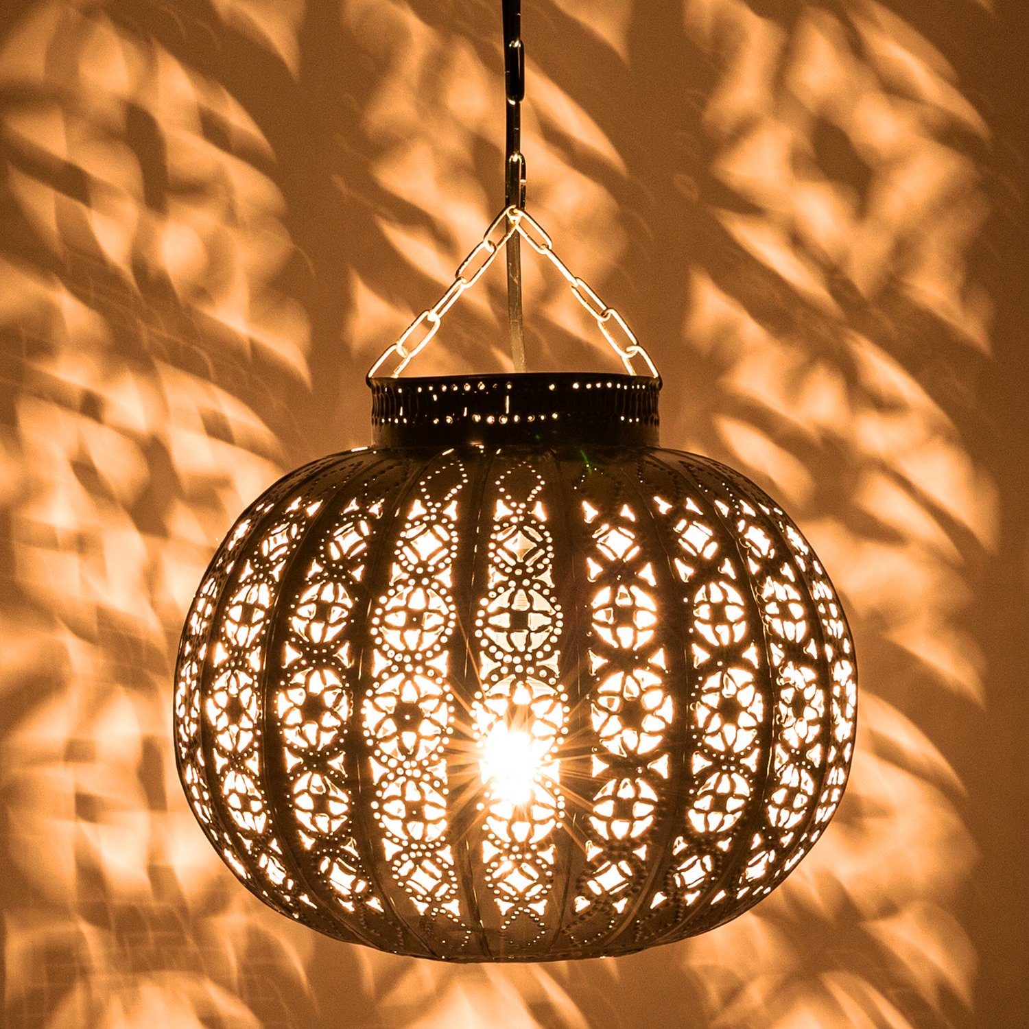 Marrakesch Orient & Mediterran Interior Deckenleuchte Orientalische Lampe  Pendelleuchte Amestris Silber 24cm