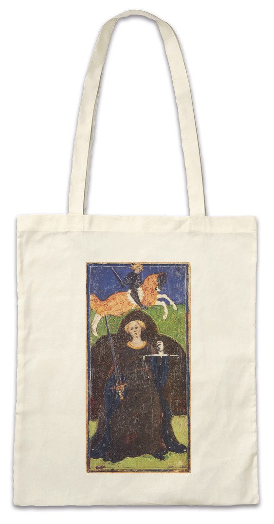 Beuteltasche Tarot Arcanum Justice Stofftasche Karte Karten Card Voddoo