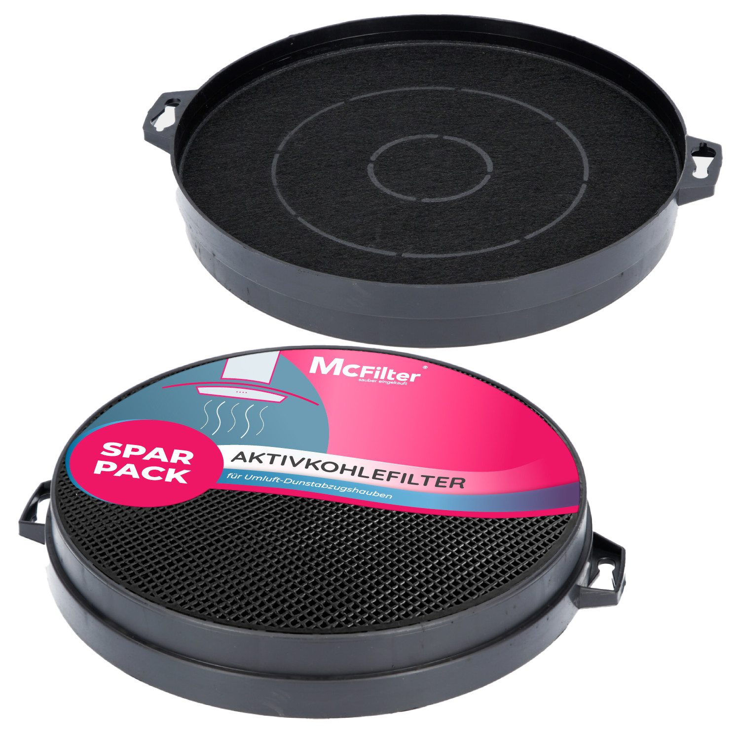 McFilter Aktivkohlefilter 2x Kohlefilter Filter, Zubehör für Constructa 00353121, Bosch/Neff DHZ5140, Bauknecht 481281718524, AEG 902979371/9 für Dunstabzugshaube