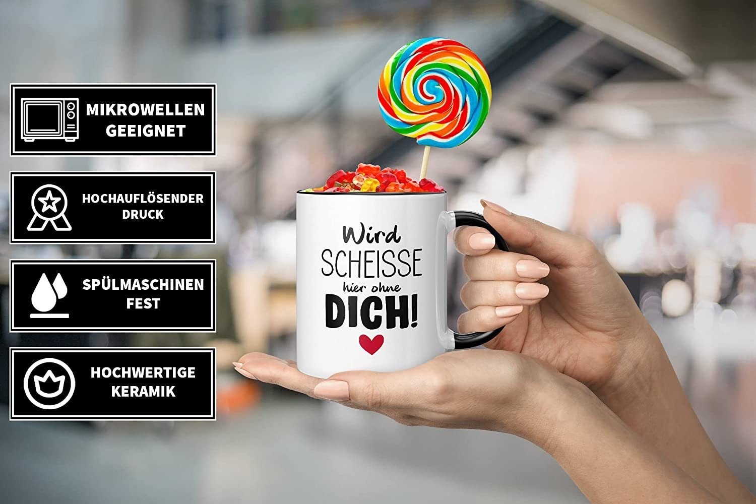 scheisse Abschiedsgeschenk Tasse 330ml Kollegen, Schwarz dich - Wird - TASSENTICKER TassenTicker ohne