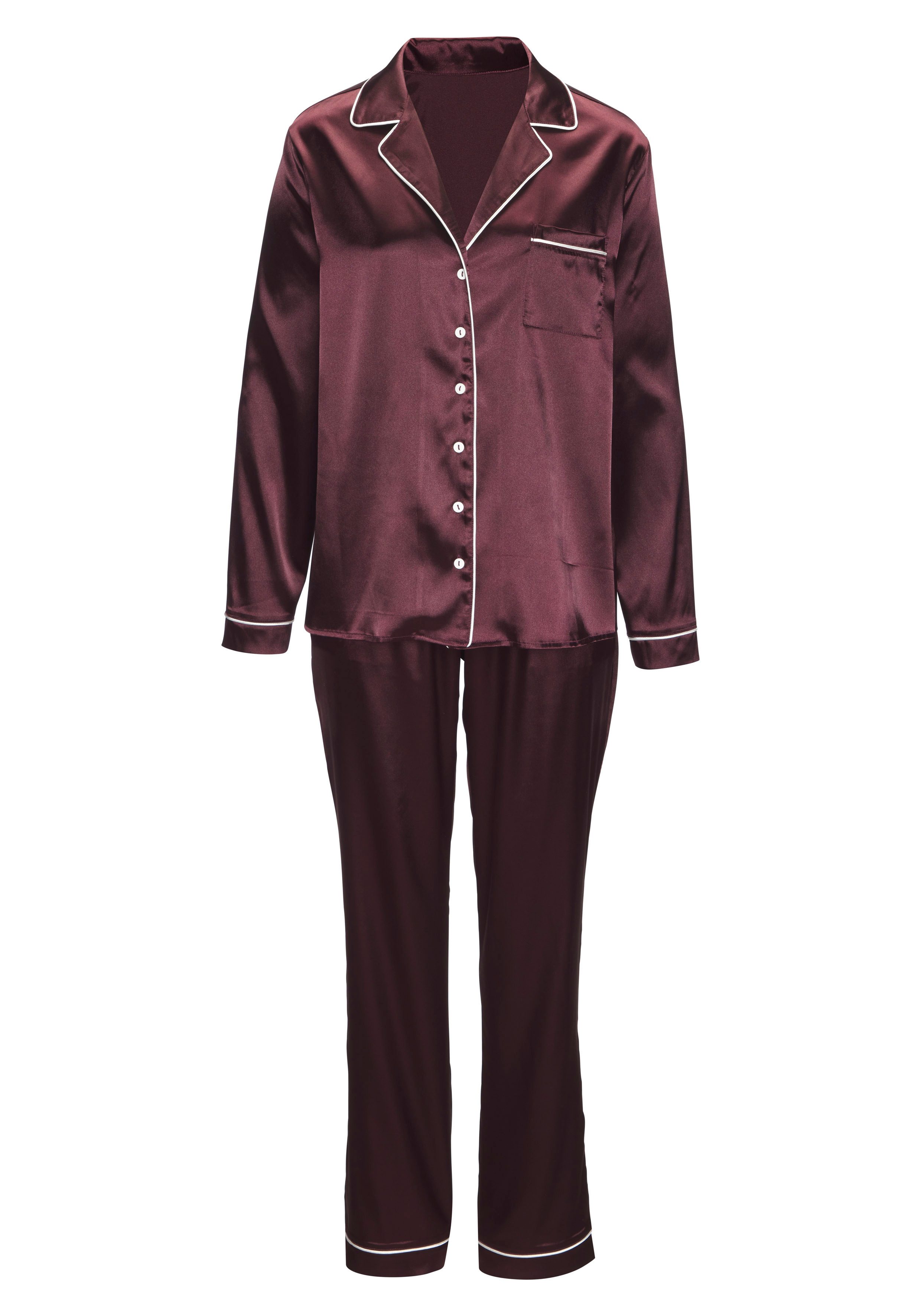 s.Oliver Pyjama (3 tlg) Mit schöner Schlafmaske günstig online kaufen