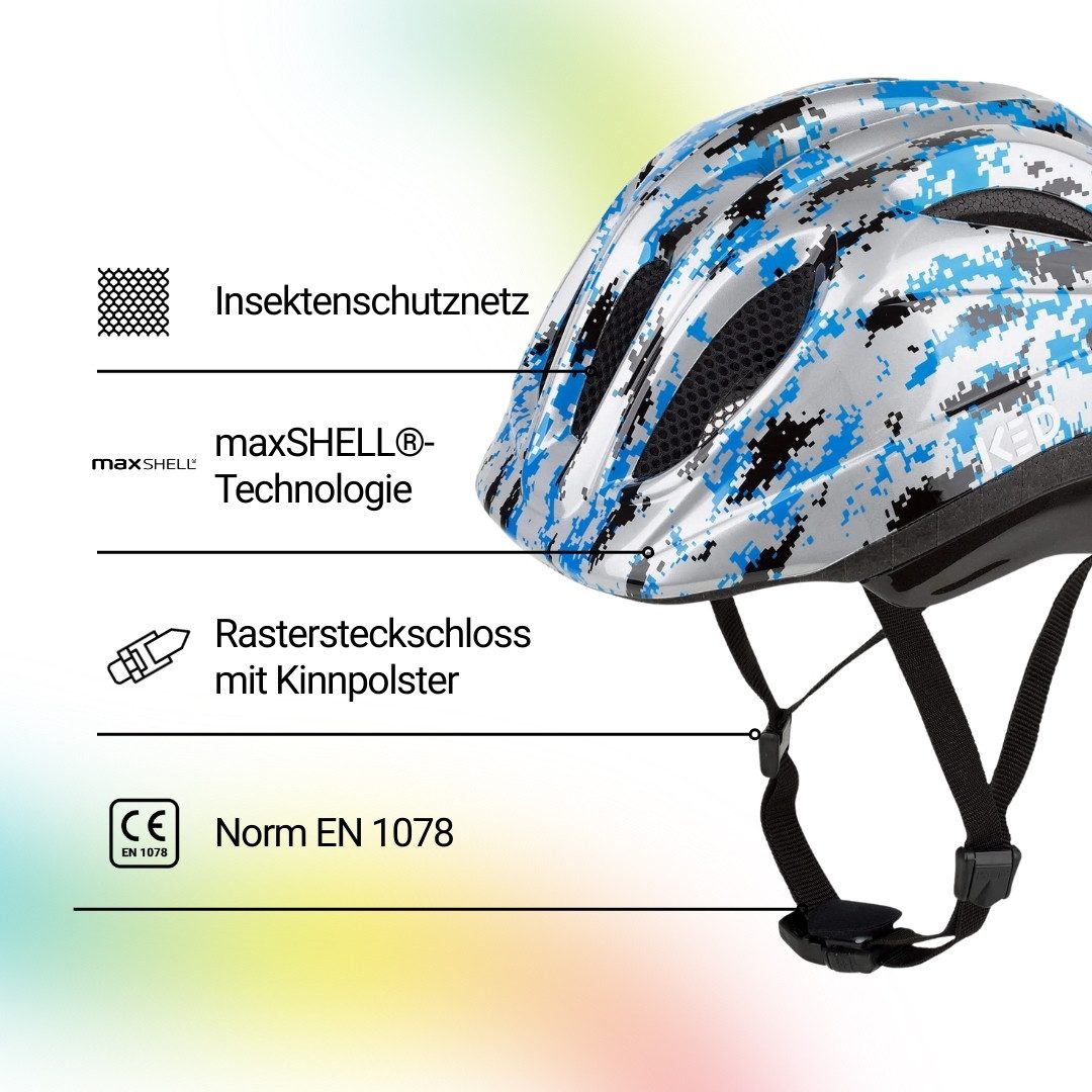 KED Kinderhelm Meggy II K-Star, Mit Integriertem LED Licht Belüftungssystem Insektenschutz