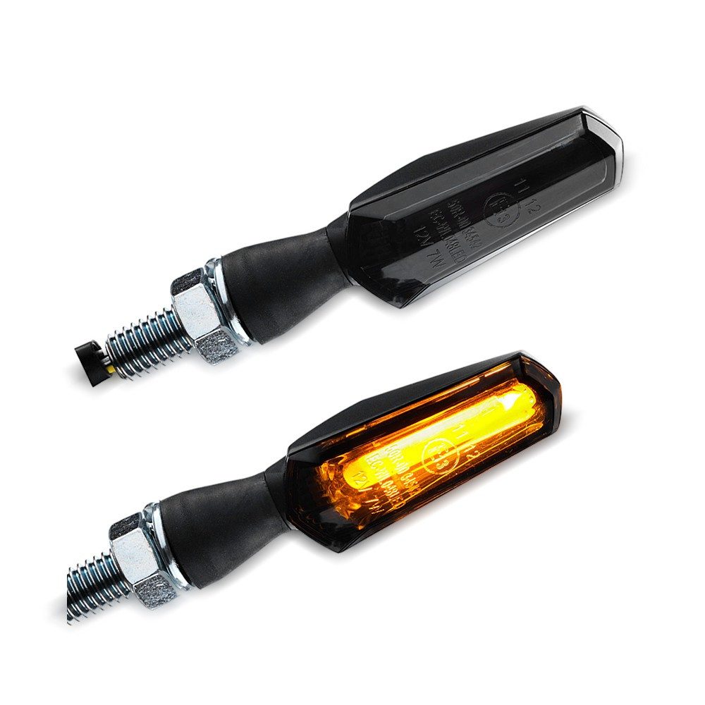 Lumitecs Blinker LED Blinker Motorrad # TX15 E-Prüfzeichen 2 Stück schwarz getönt