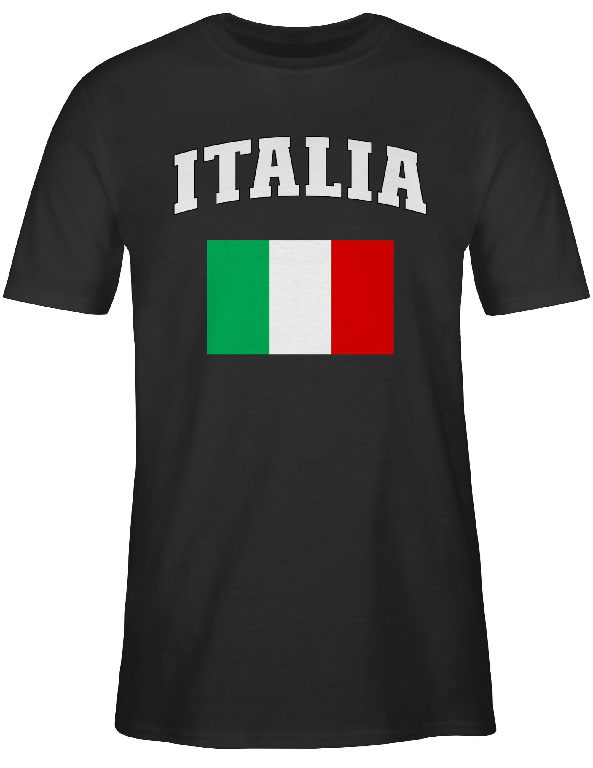 Shirtracer T-Shirt Italia Schriftzug mit Flagge, Italien, Italy 2026 Fussball WM Fanartikel