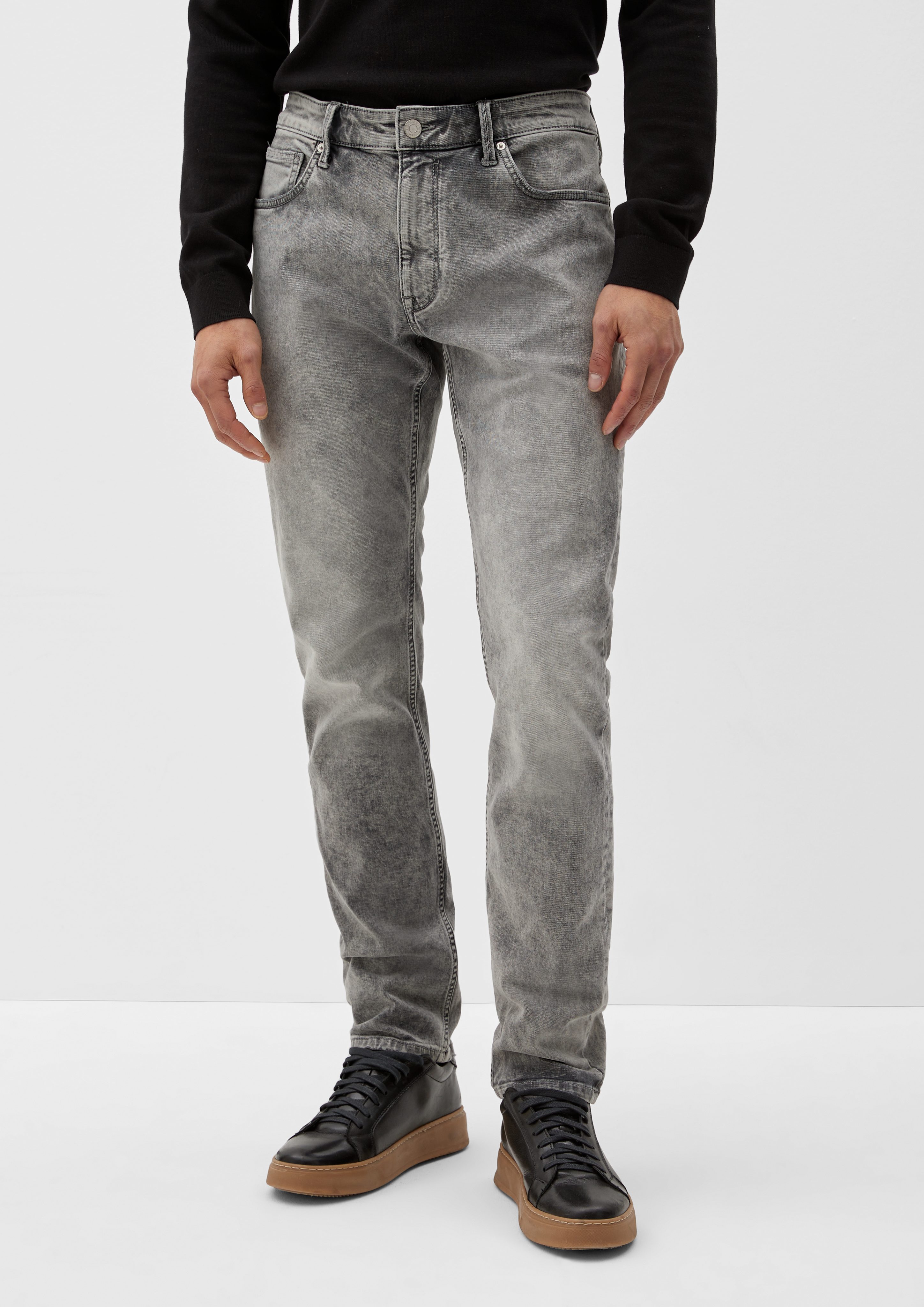 Stoffhose Tapered Jeans Leg / s.Oliver High Slim / Rise / Waschung Fit