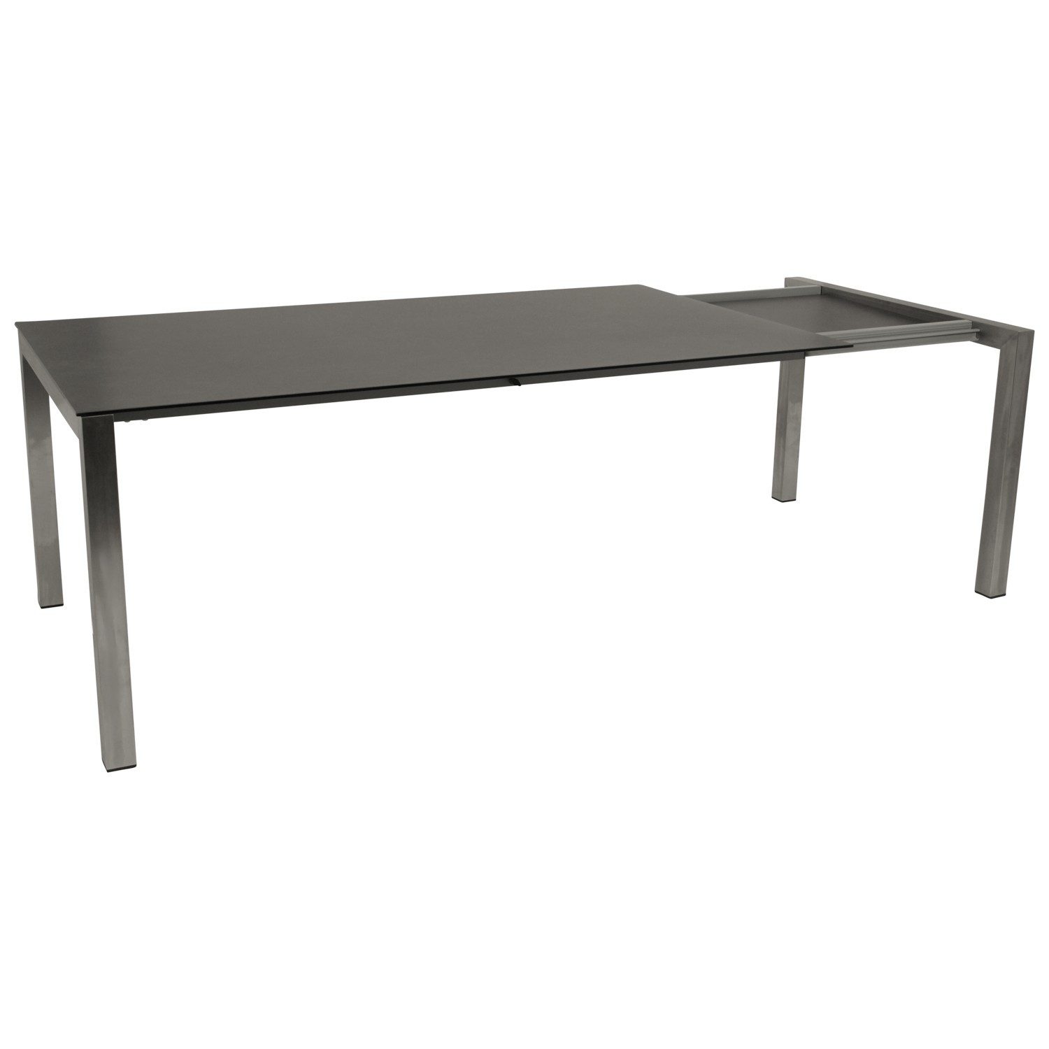 DEGAMO Gartentisch SYDNEY ausziehbar, 180/240x100cm, Edelstahl + 3D Keramikoptik, wetterfest