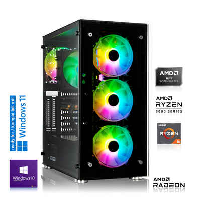 Memory PC Windows 11 Pro Gaming-PC (AMD Ryzen 5 5600G, Radeon Onboard Graphics, 16 GB RAM, 500 GB SSD, Luftkühlung)