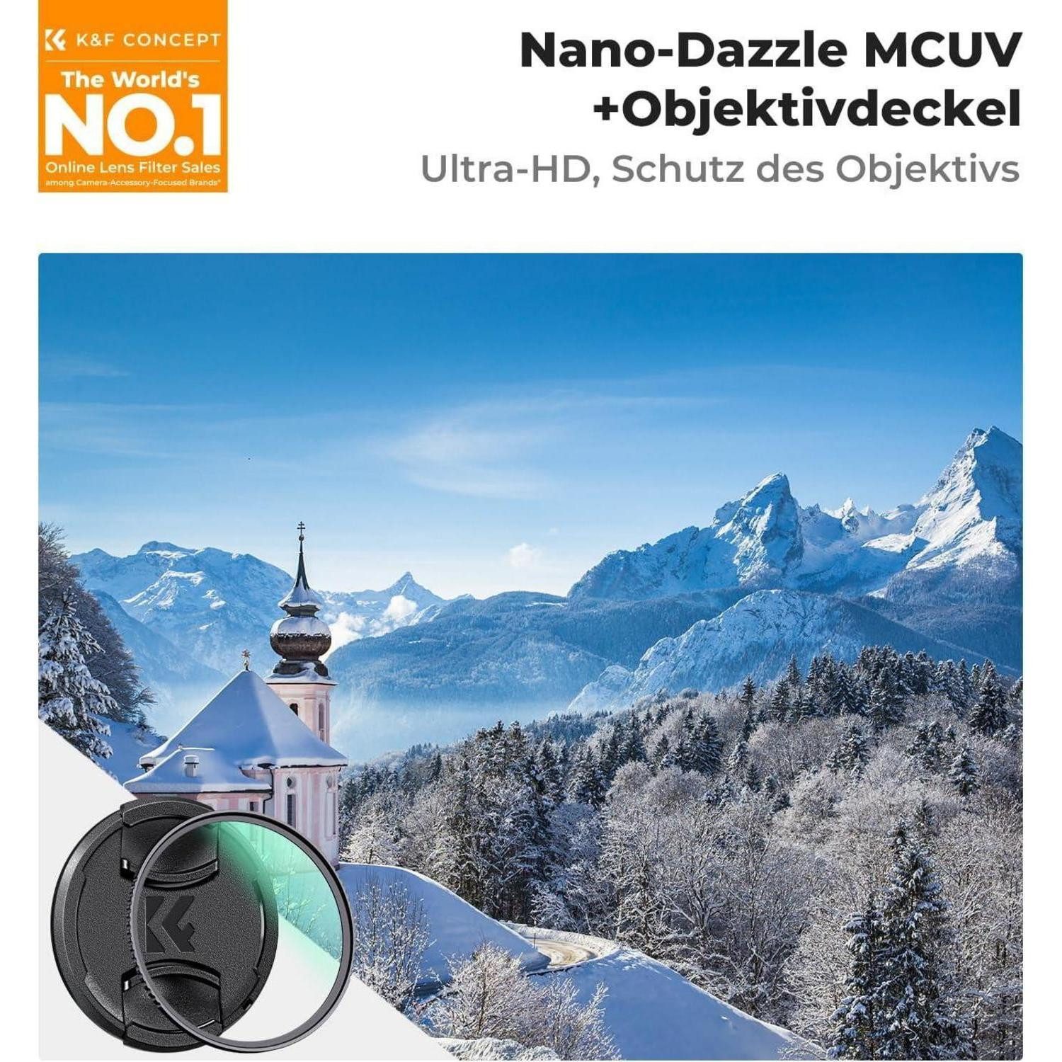 LuxusKollektion 49mm Nano D-Serie UV Filter mit Objektivdeckel & Reinigungstuch Foto-UV-Filter