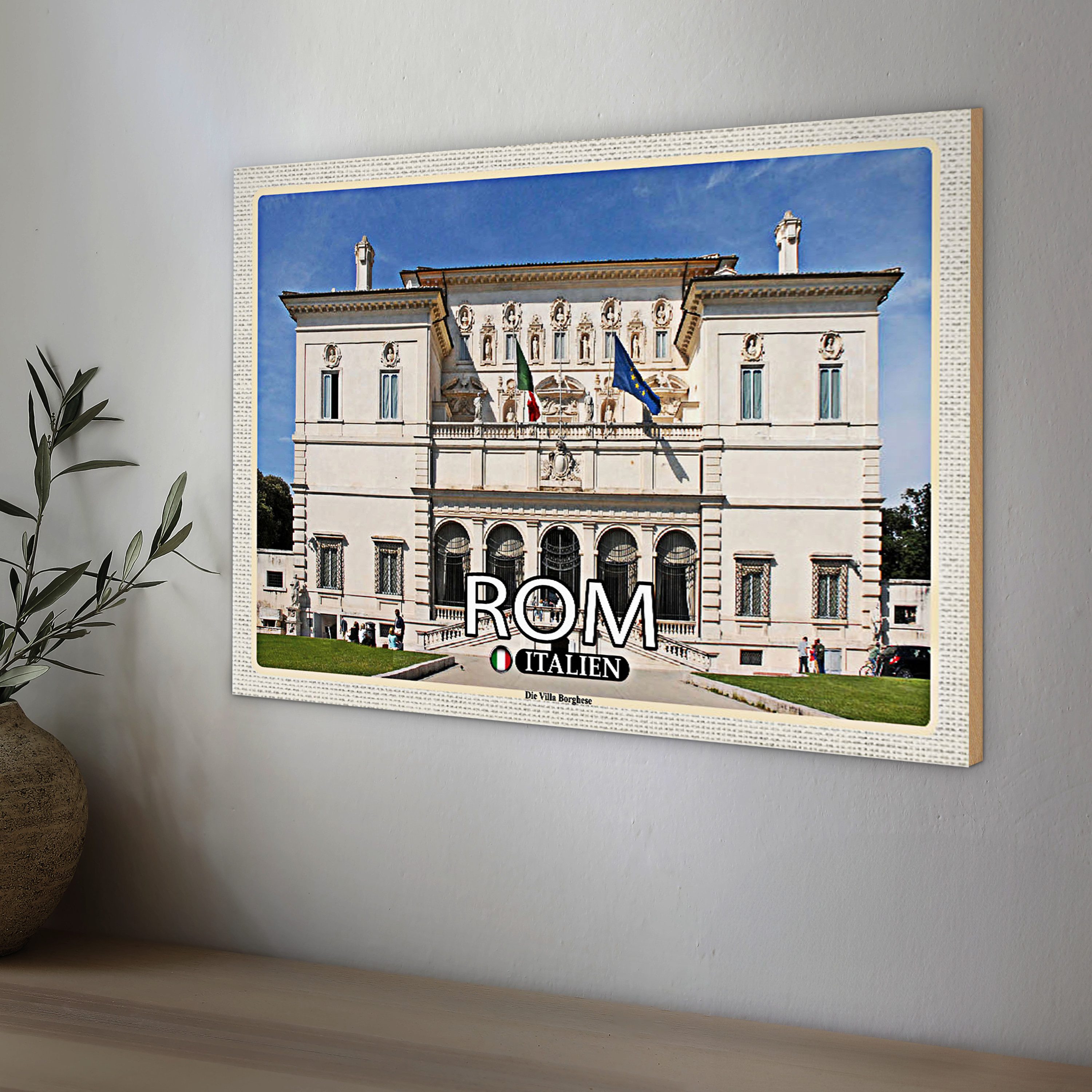 Roomando Holzbild Reise Rom Italien Die Villa Borghese 40x30cm