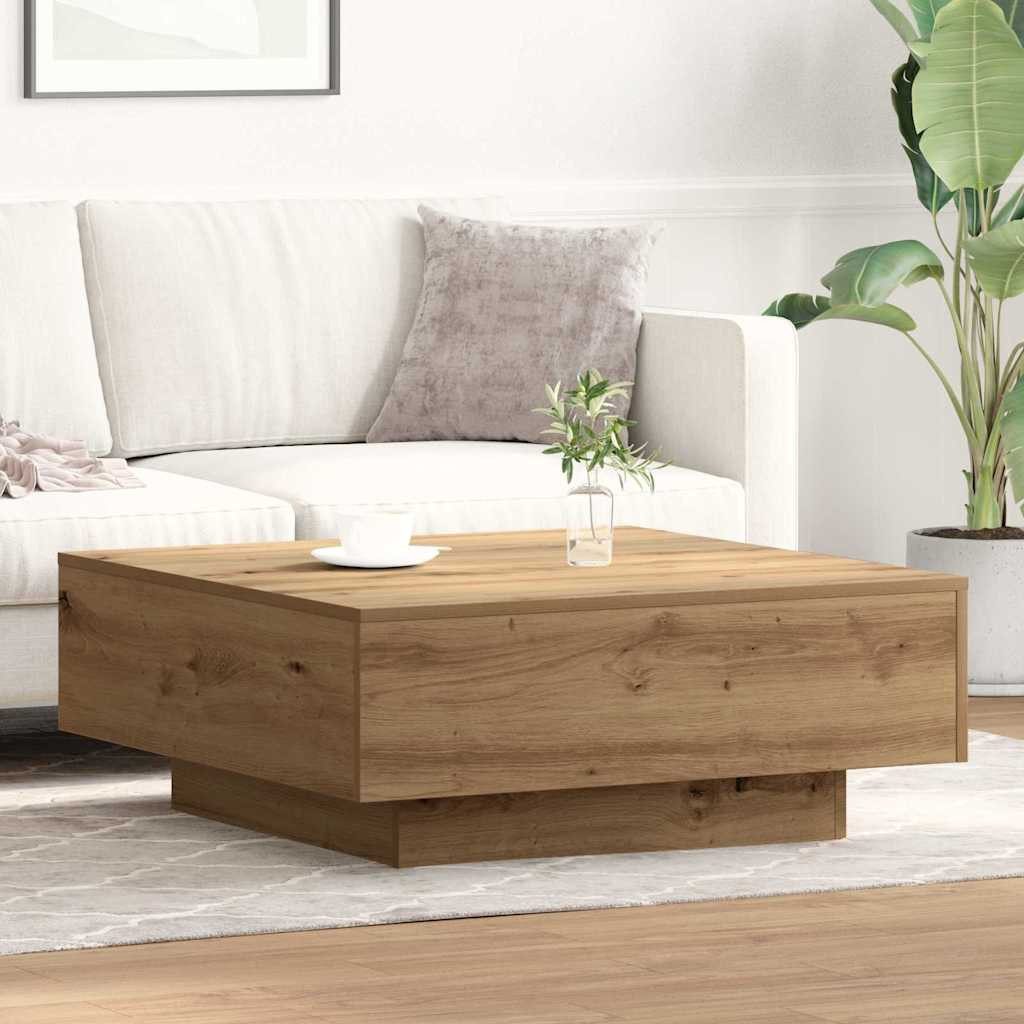furnicato Couchtisch Moderner 80 x 80 x 31 cm in Artisan-Eiche (1-St), Stabiler Wohnzimmertisch mit einfacher Montage für das Wohnzimmer