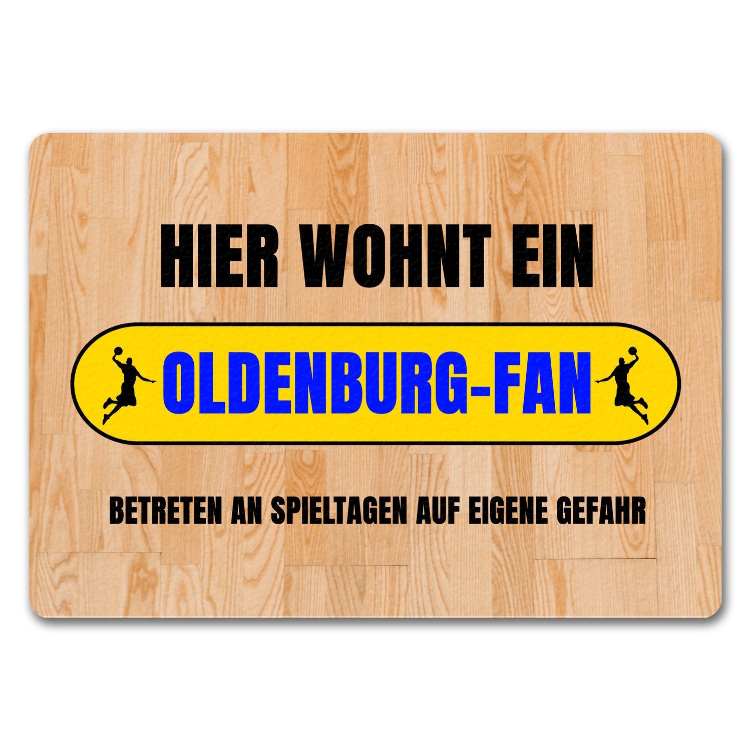 Fußmatte Hier wohnt ein Oldenburg Fan Fußmatte in 35x50 cm ohne Rand mit Motiv