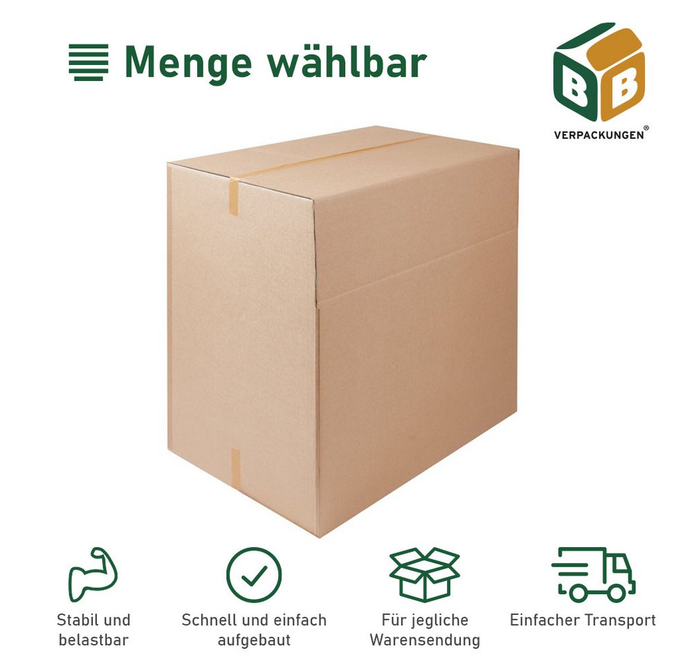Thumbnail - BB-Verpackungen Versandkarton Faltkarton 30/20cm 2-wellig, 500 mm x 400 mm x 300/200 mm, 150 Stück