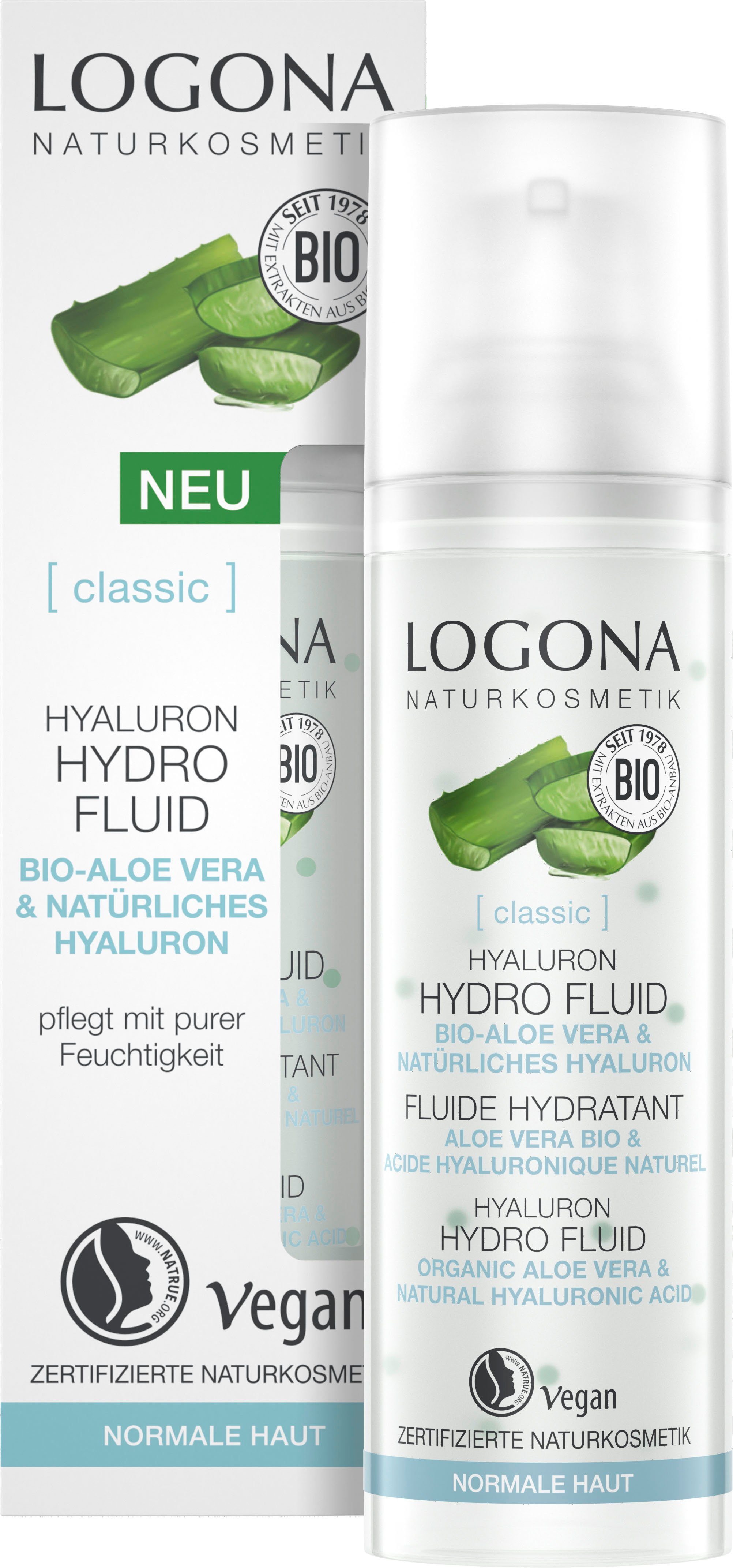LOGONA Logona [classic] strahlend Fluid, und Hautbild Hyaluron Verleiht Hydro ein frisches ebenmäßiges Gesichtsfluid