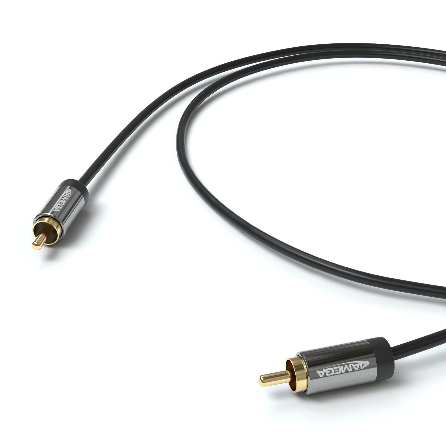 JAMEGA Subwoofer Kabel Cinch RCA Kabel Digitales Koaxial HiFi Audio Kabel 2x Audio-Kabel, CINCH, (100 cm)
