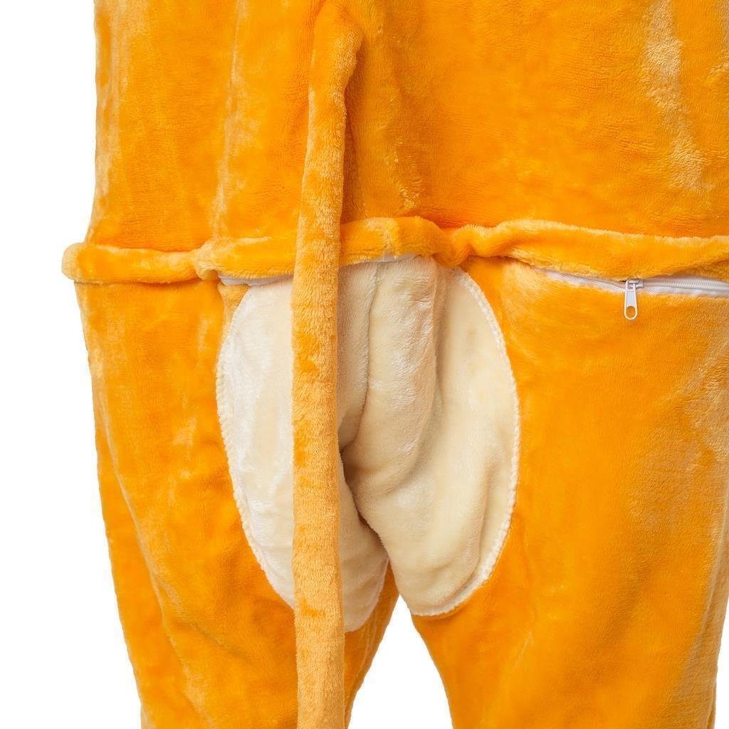 Katara Partyanzug Zoo Wilde Tiere Jumpsuit Kostüm Erwachsene S-XL, Karneval - Kostüm, Kigurumi - Affe orange M (155-165cm)