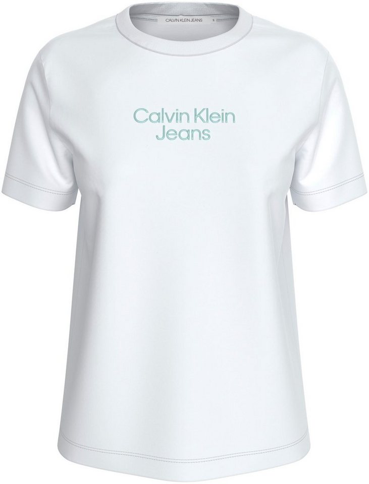 Calvin Klein INSTITUTIONAL Logoschriftzug T-Shirt STACKED Jeans mit TEE REG