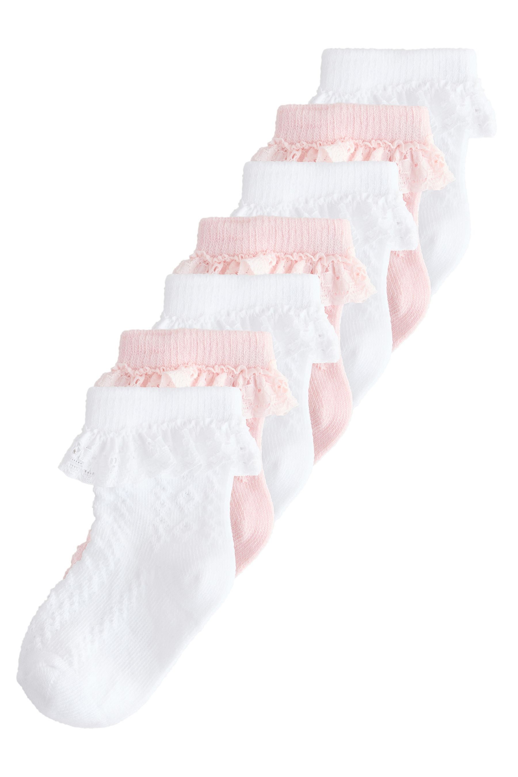 Next Kurzsocken Baby Socken mit Spitze im 7er-Pack (7-Paar)