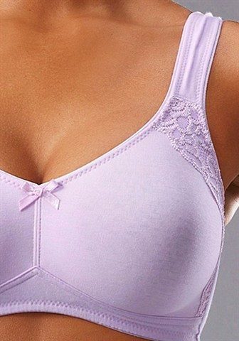 ohne petite (Packung, Dessous aus Soft-BH 2 Basic fleur Stück) flieder+weiß Baumwolle, Bügel,