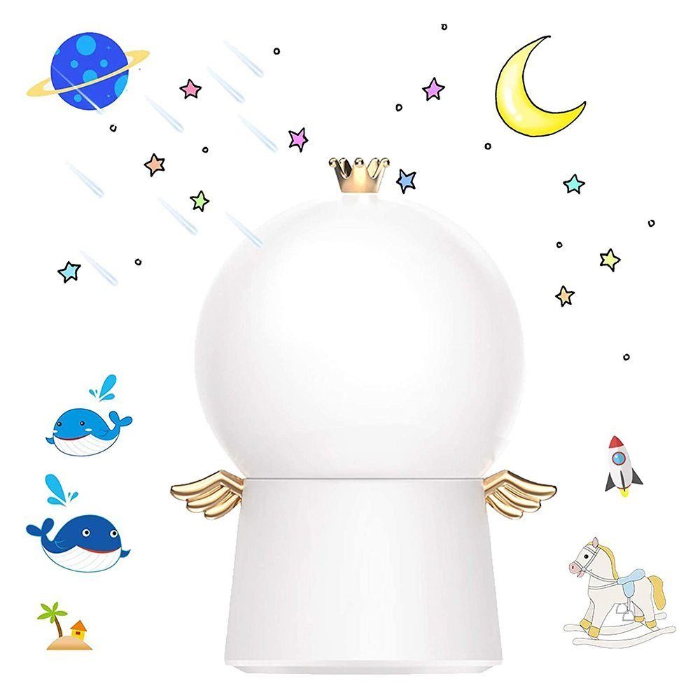 TUABUR Projektionslampe LED-Sternenprojektor mit Dekoration drehbarem 360° Nachtlicht zur weiß